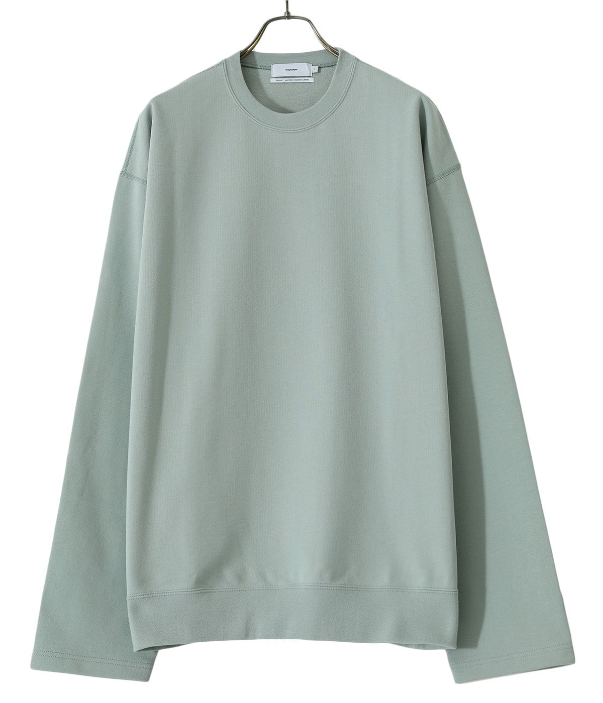 Compact Terry Roll-Up Sleeve Crew Neck