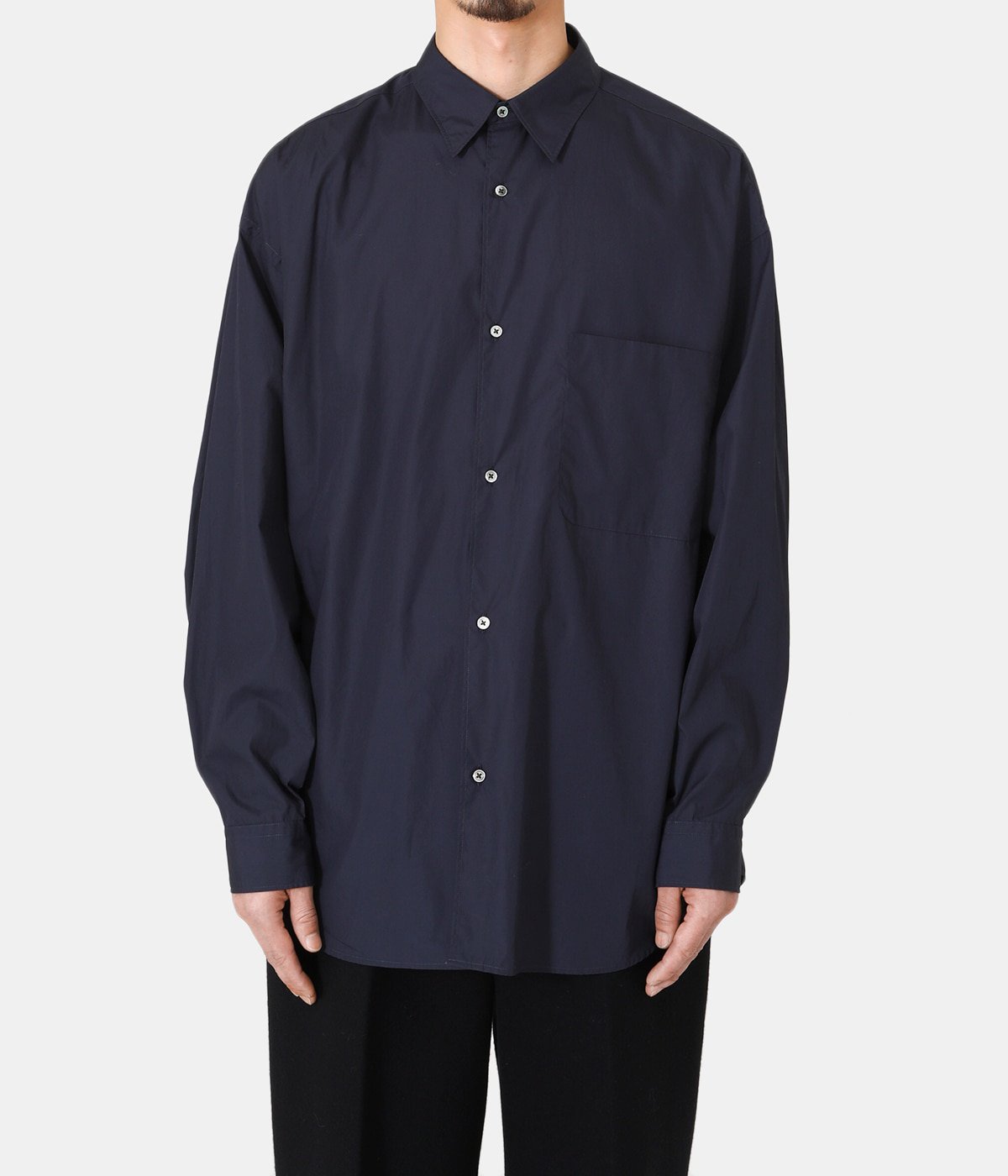 Broad L/S Oversized Regular Collar Shirt-ecosea.do