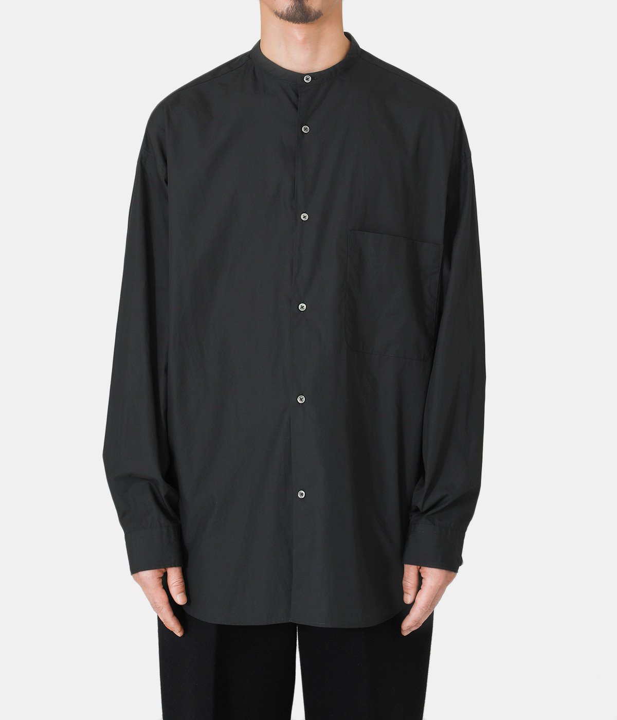 Broad L/S Oversized Band Collar Shirt | Graphpaper(グラフペーパー 