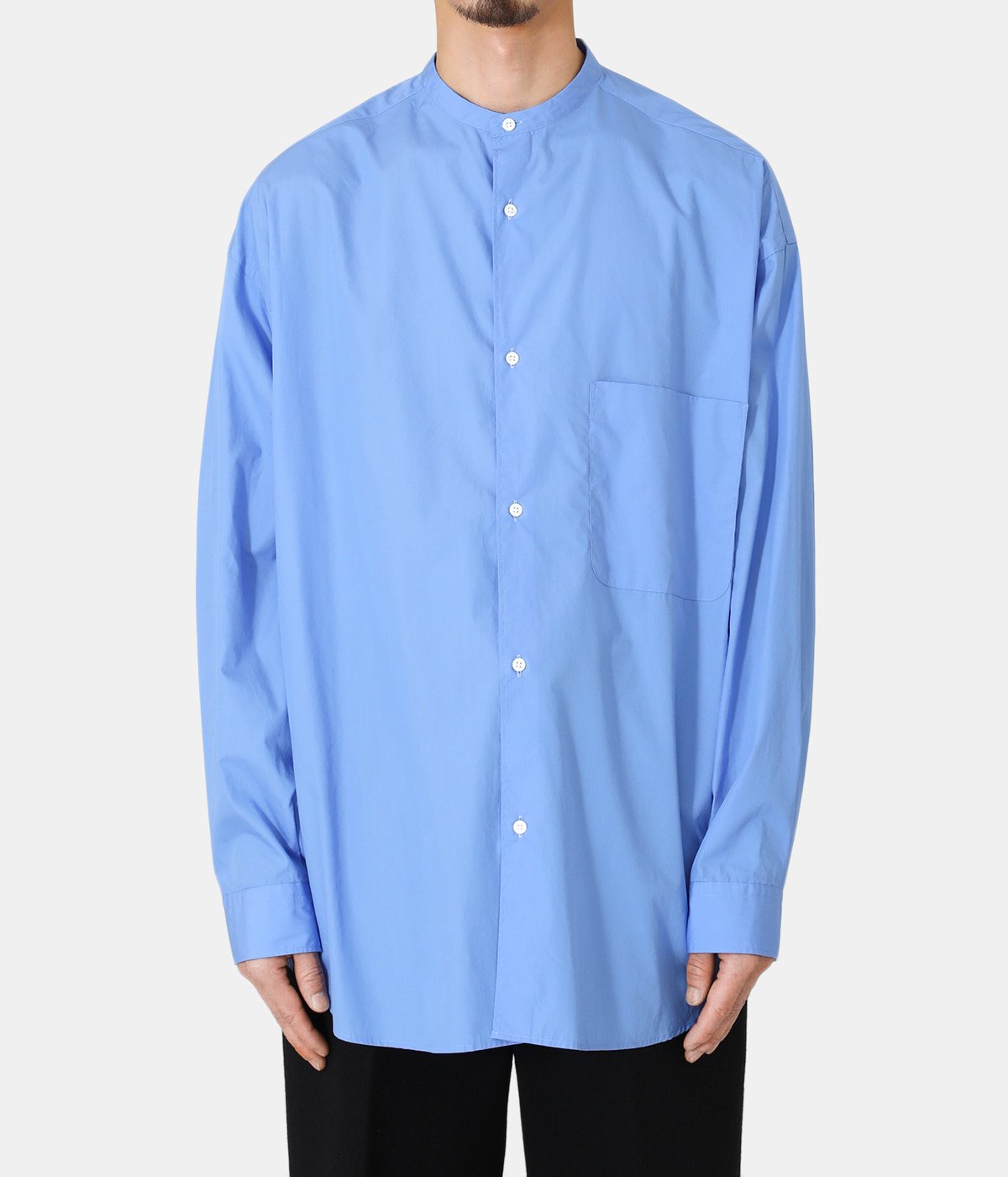 Broad L/S Oversized Band Collar Shirt | Graphpaper(グラフペーパー 