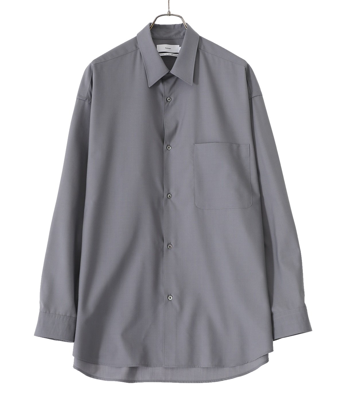 Fine Wool Tropical L/S Oversized Regular Collar Shirt