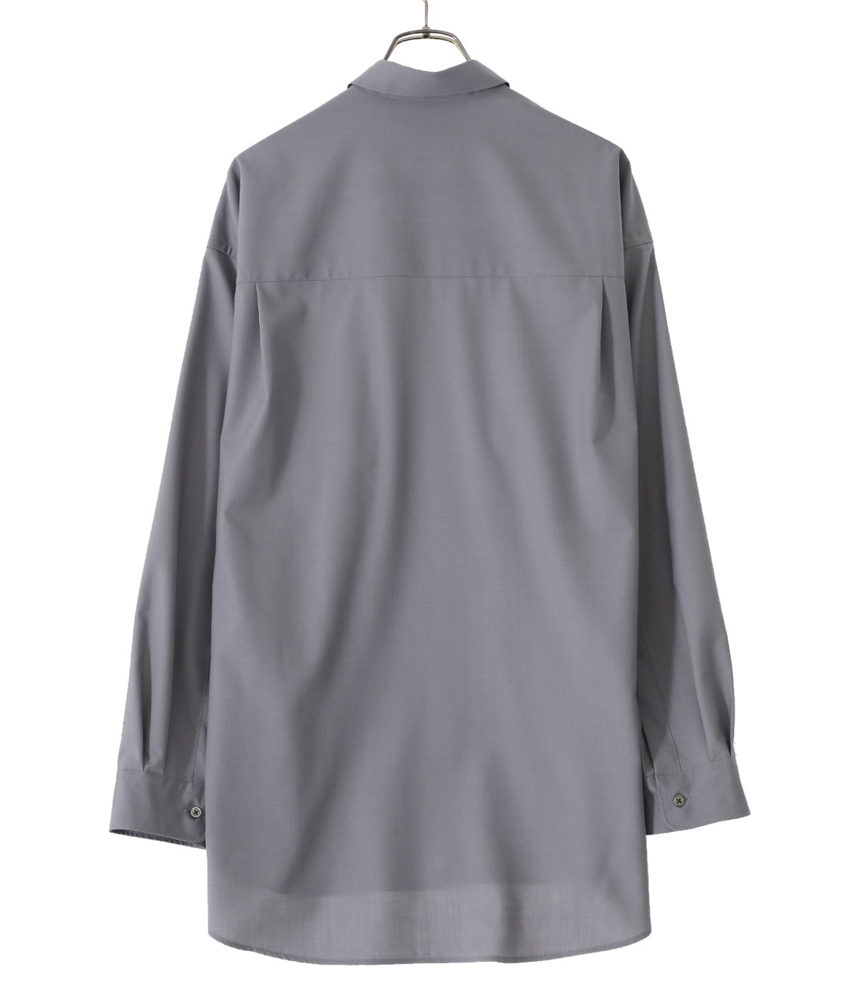 Fine Wool Tropical L/S Oversized Regular Collar Shirt