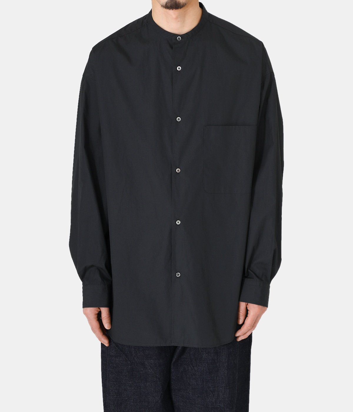 Broad L/S Oversized Band Collar Shirt | Graphpaper(グラフペーパー