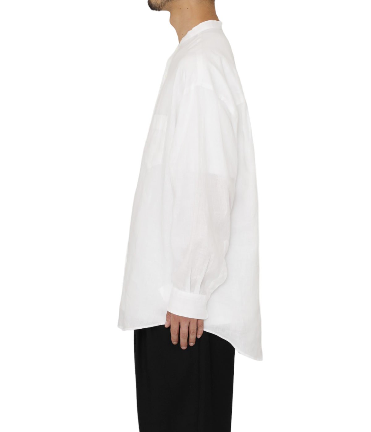 Linen L/S Oversized Band Collar Shirt | Graphpaper(グラフペーパー