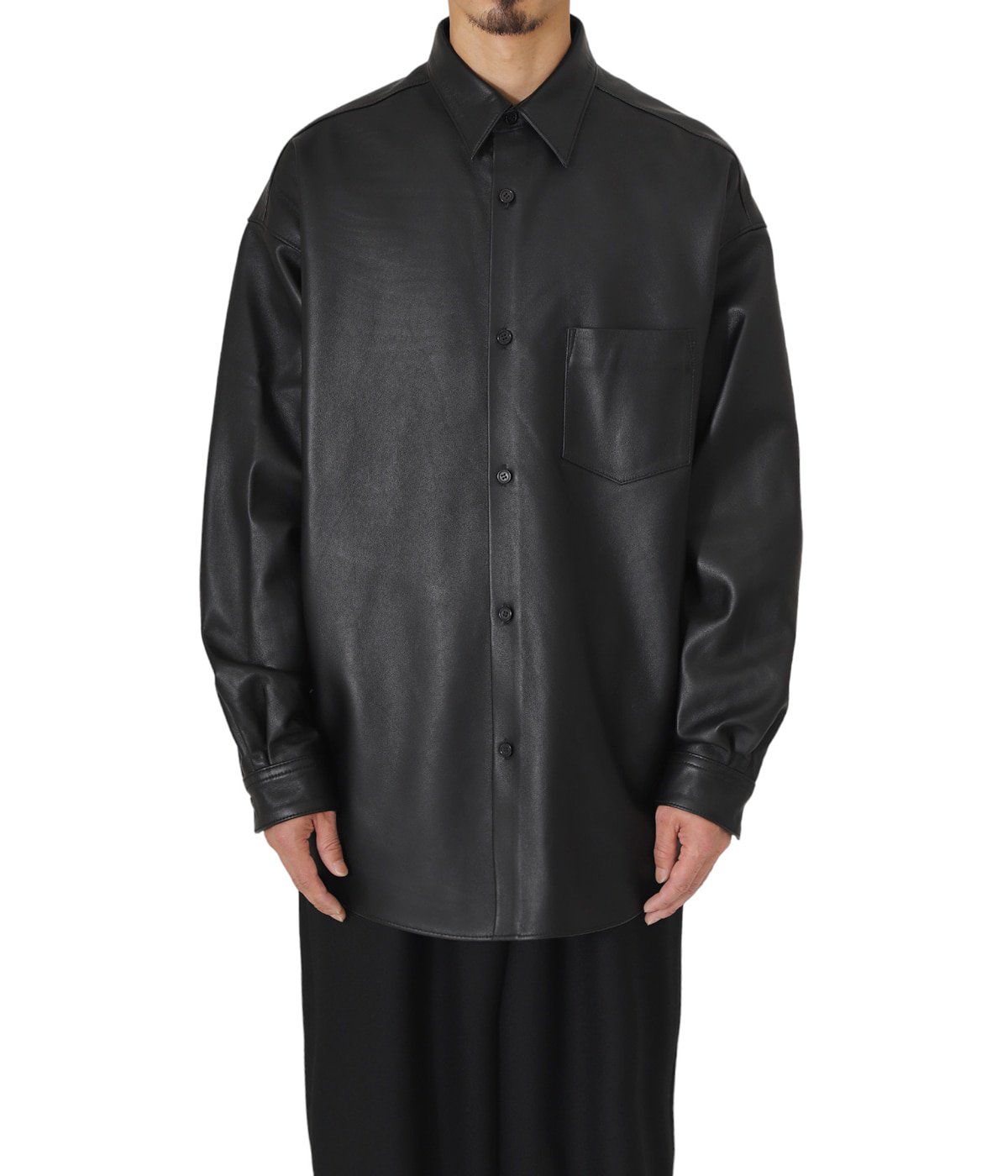 Sheep Leather Oversized Shirt | Graphpaper(グラフペーパー ...