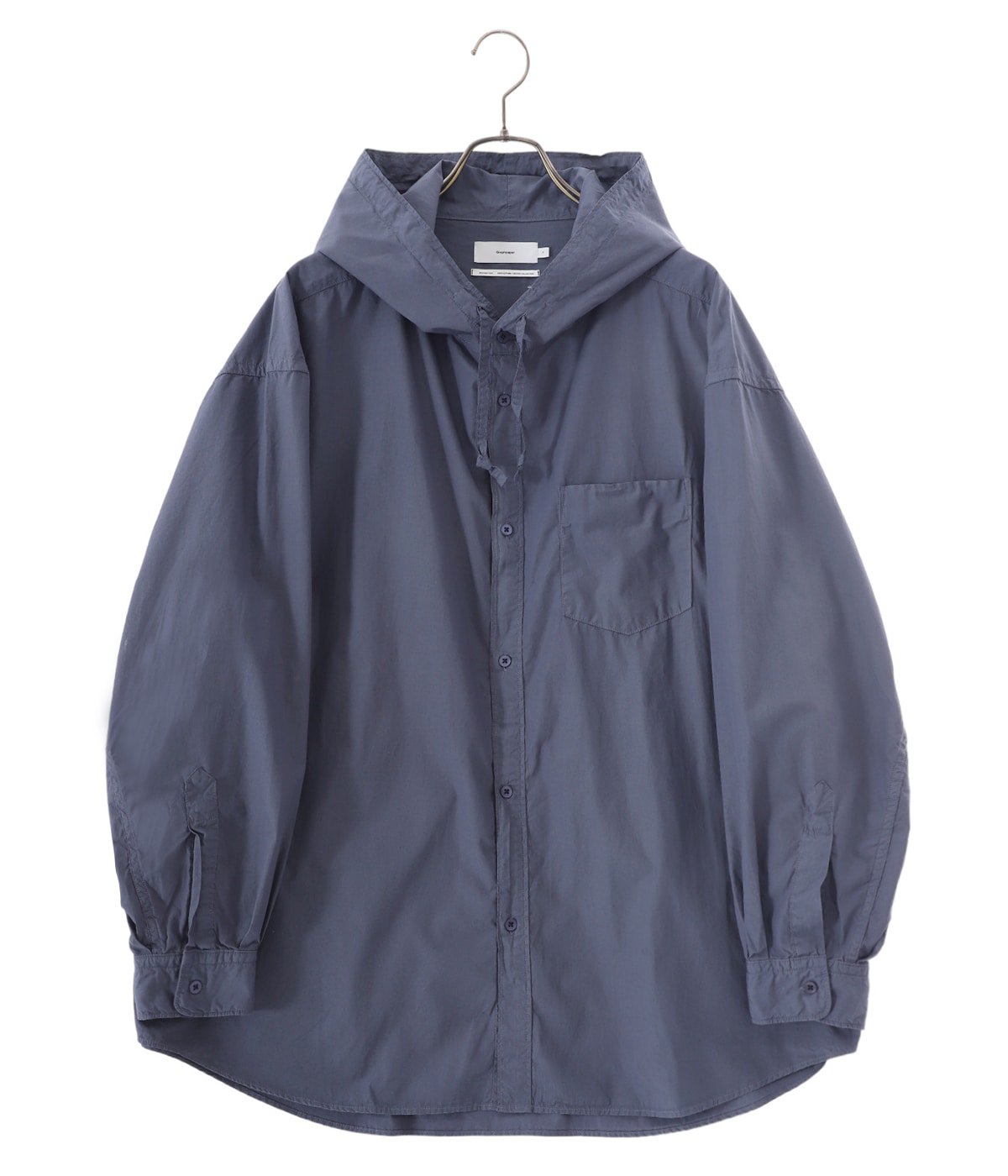 Garment Dyed Suvin Typewriter Oversized Hooded Shirt | Graphpaper 