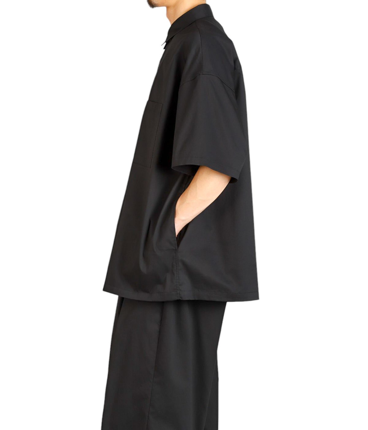 Graphpaper / 半袖シャツ/S/コットン/BLK/gm251-50323b Solotex Twill S/S Oversized Box Shirt | Graphpaper(グラフペーパー