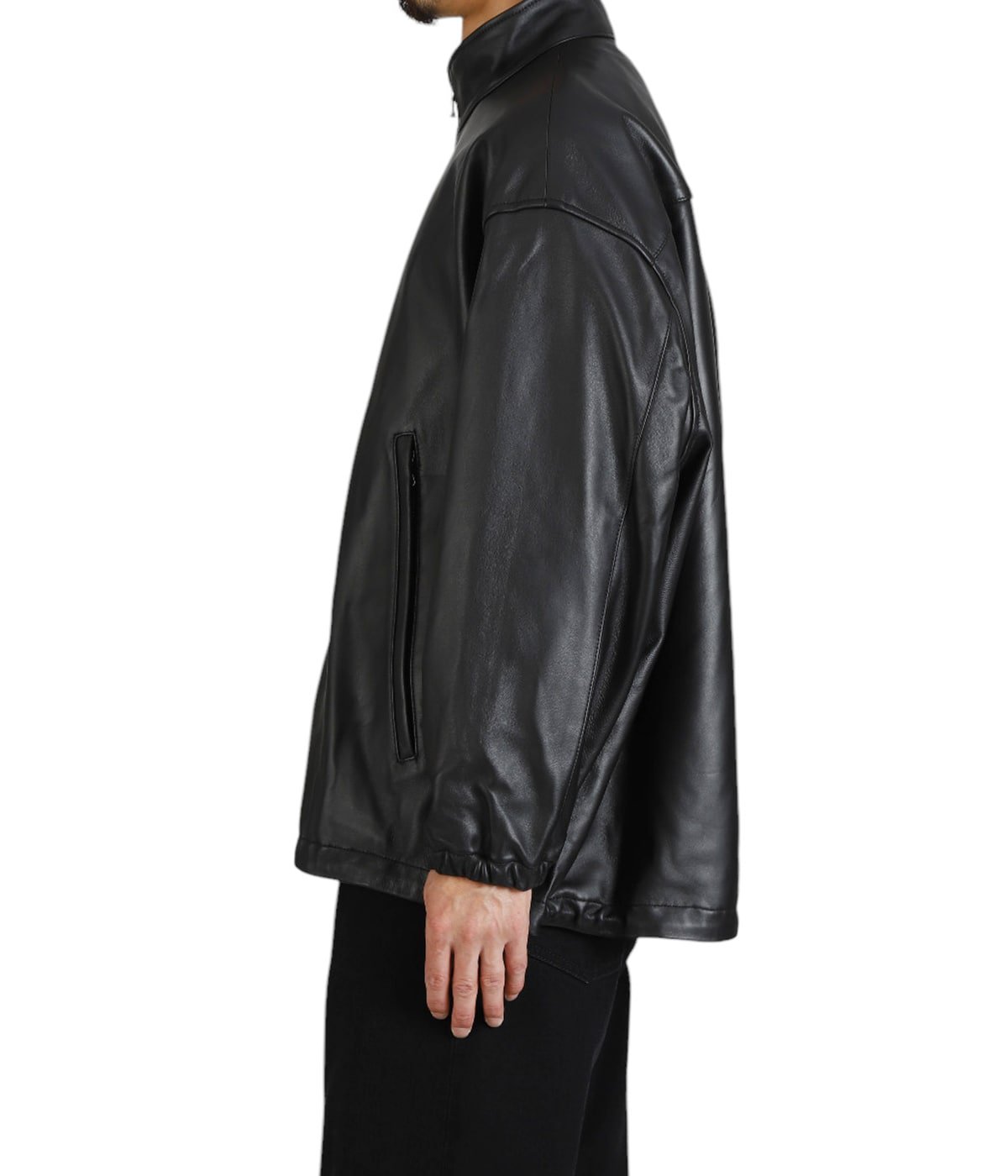 Graphpaper シープレザー トラックブルゾン サイズ1 ブラック Graphpaper (グラフペーパー) Sheep Leather Track Blouson / シープ