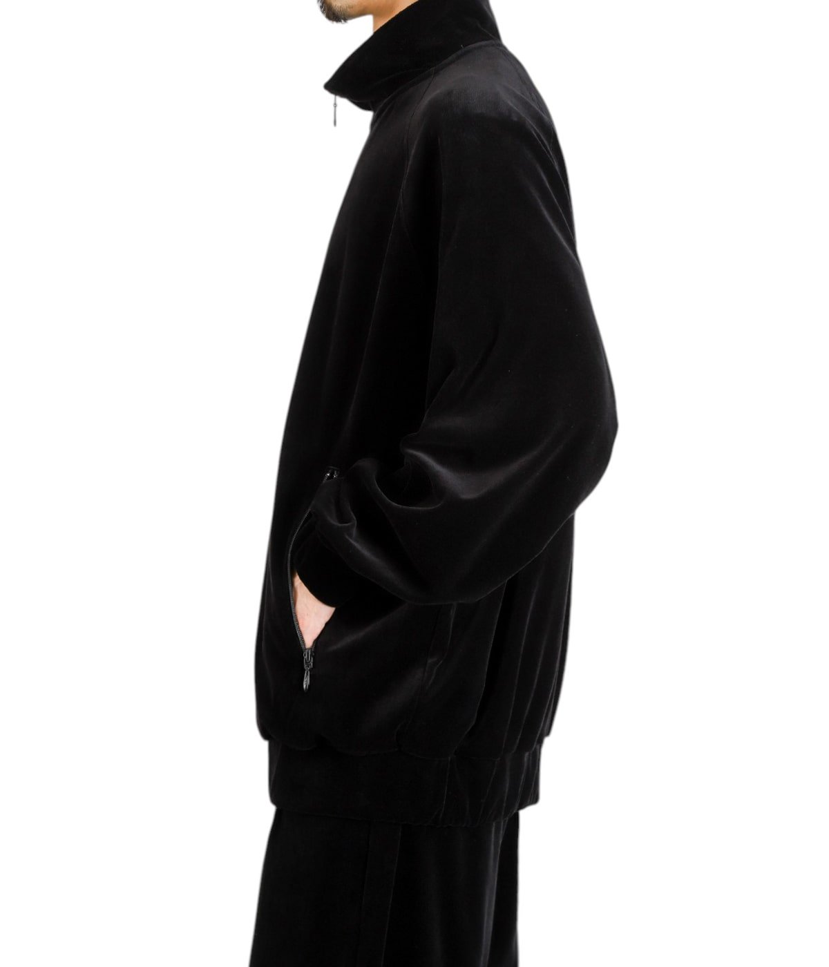 Compact Velour Track Jacket -BLACK- | Graphpaper(グラフペーパー