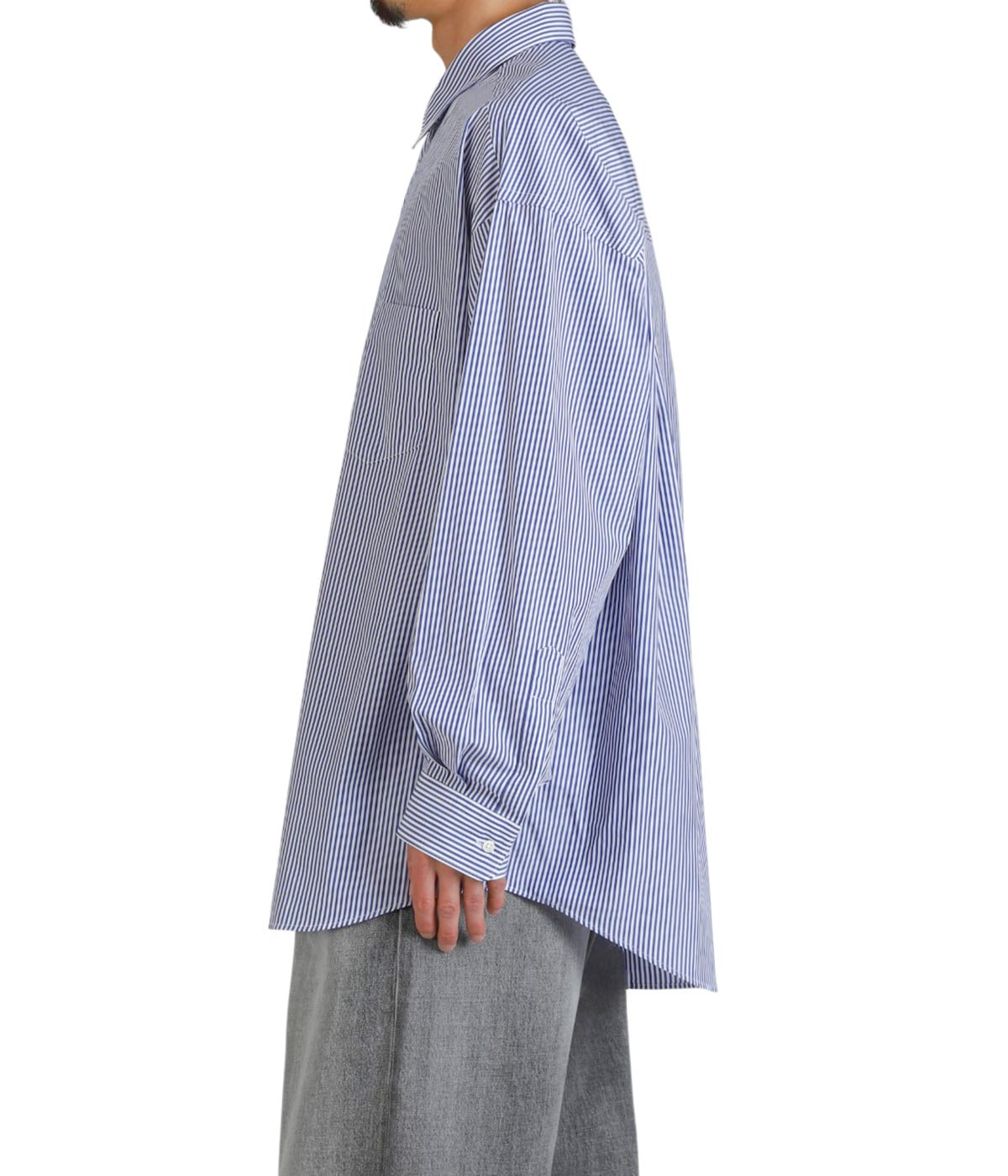 Broad Stripe L/S Oversized Regular Collar Shirt | Graphpaper