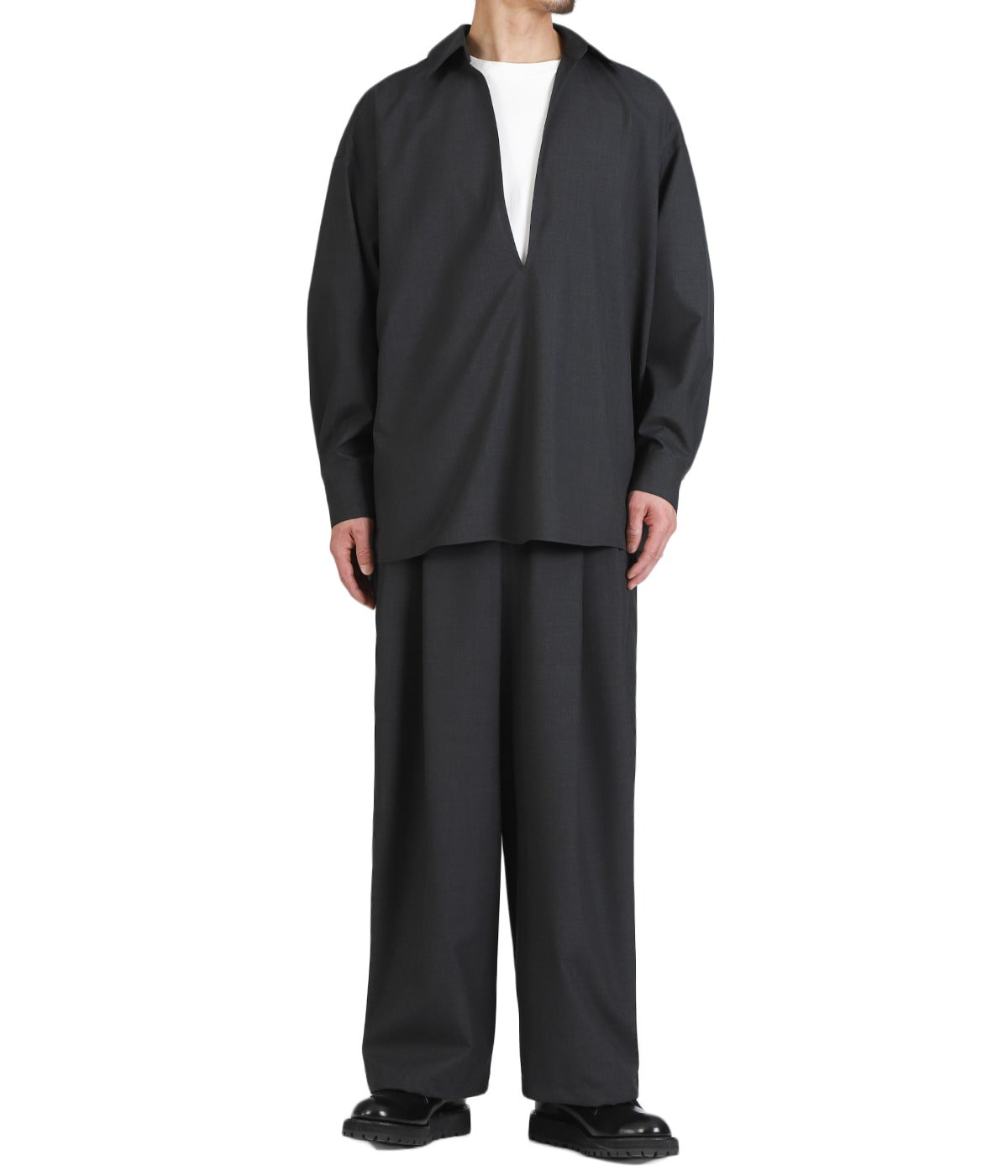 パンツ Graphpaper Wool Serge Track Pants Fine Wool Heather Drawstring Track Pants | Graphpaper(グラフ