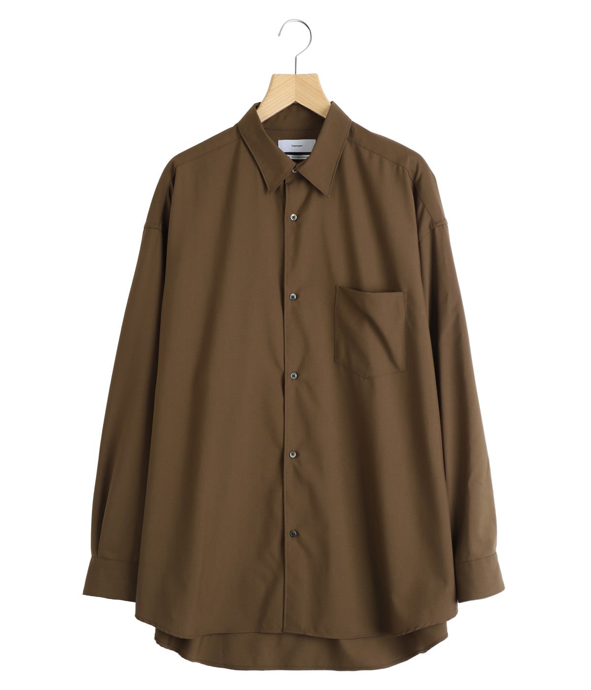 465 PGG 定価28,600円 長袖シャツ トップス ベージュ サイズ1 M Extra Fine Wool L/S Oversized Regular Collar Shirt | Graphpaper