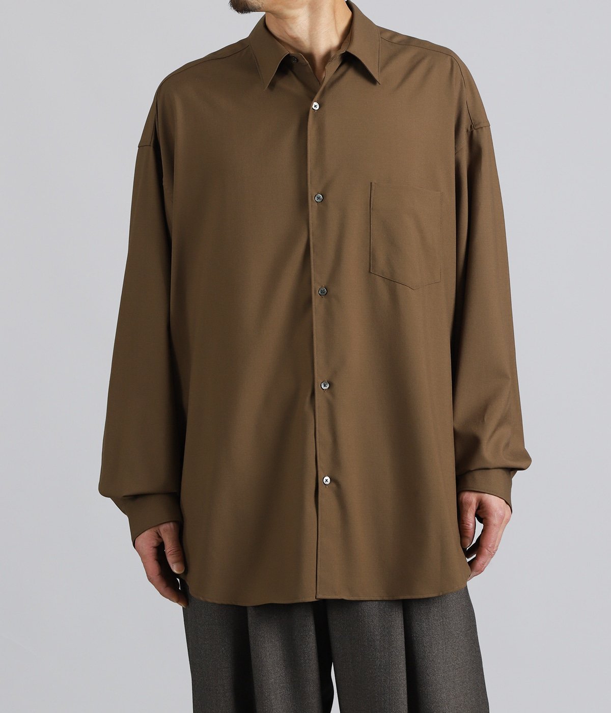 Extra Fine Wool L/S Oversized Regular Collar Shirt | Graphpaper