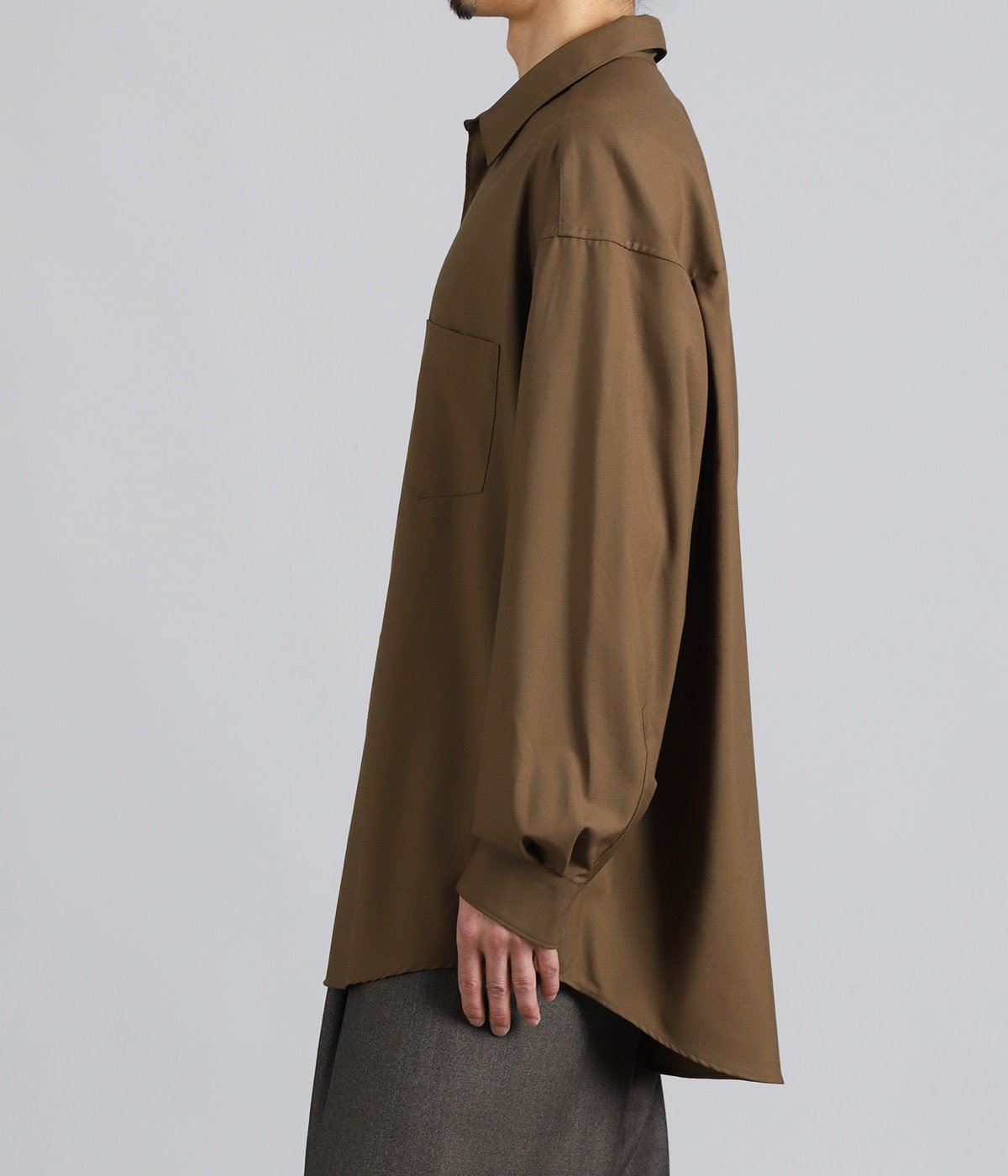 Extra Fine Wool L/S Oversized Regular Collar Shirt | Graphpaper