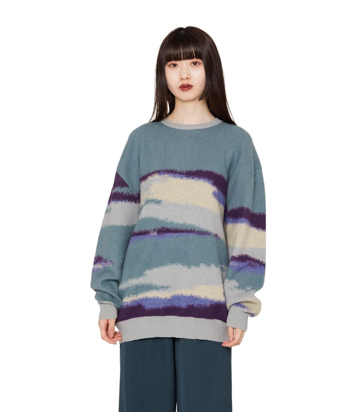 レディース】Jacquard Crew Neck Knit | Graphpaper(グラフペーパー