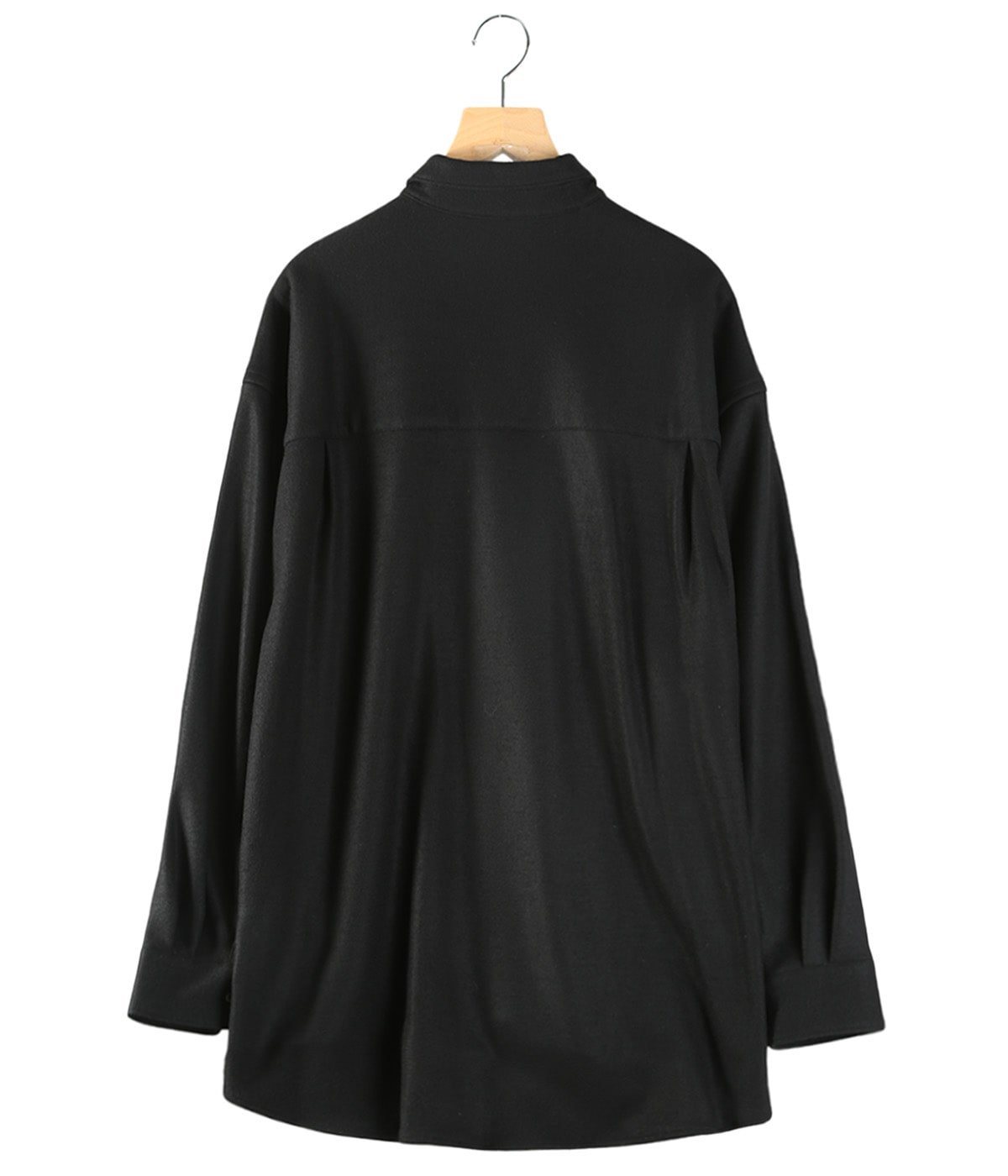 Wool Smooth Flannel Oversized Regular Collar Shirt