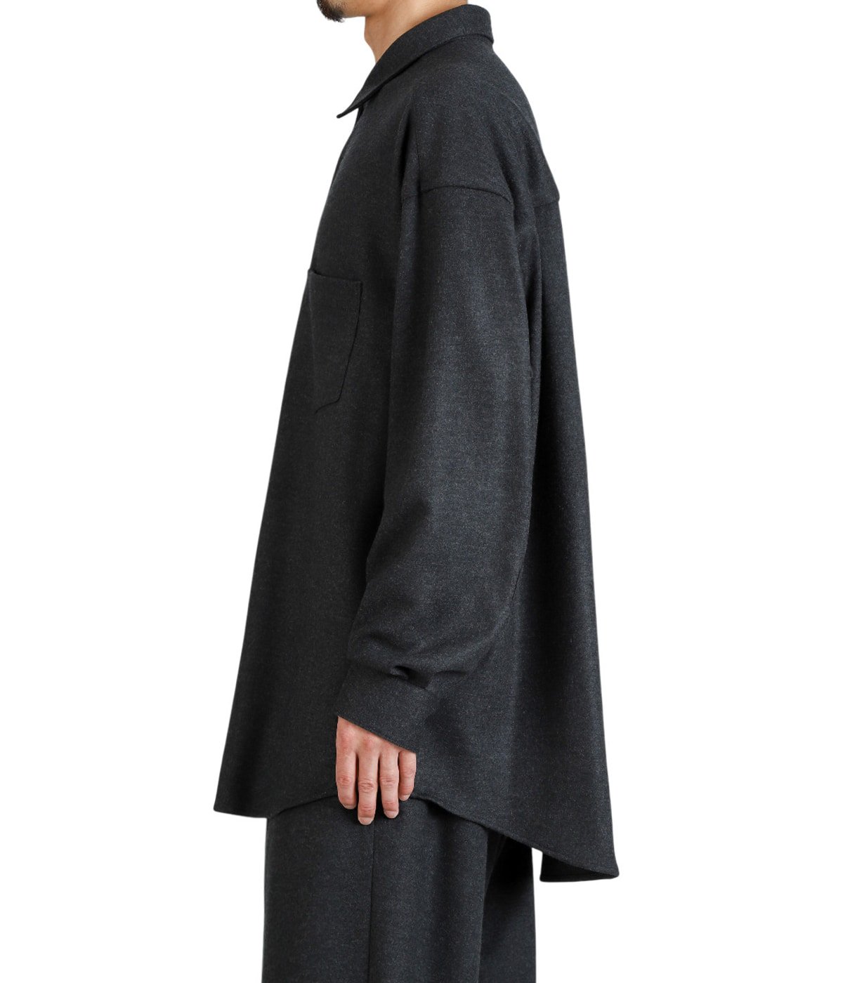 Wool Smooth Flannel Oversized Regular Collar Shirt | Graphpaper