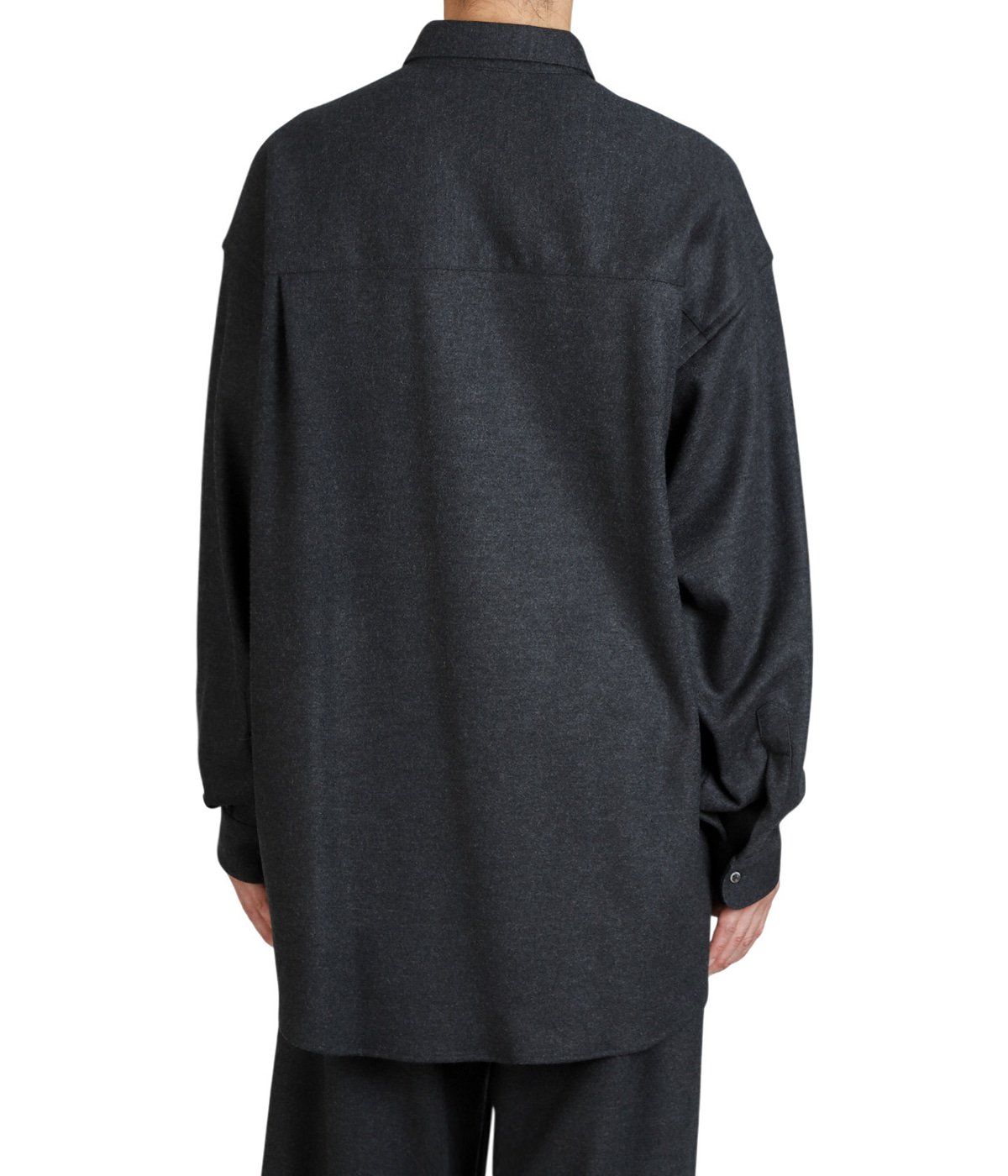 Wool Smooth Flannel Oversized Regular Collar Shirt | Graphpaper
