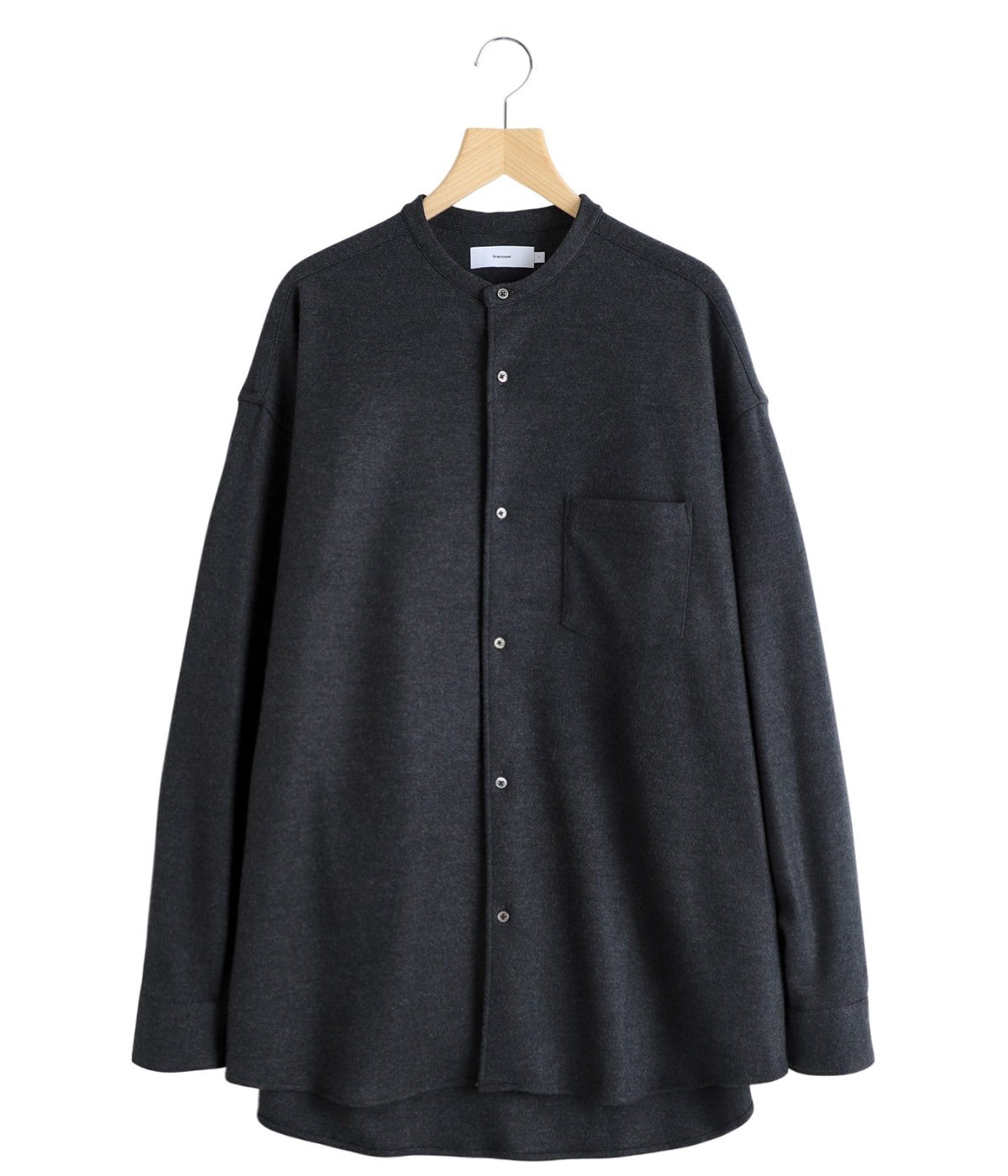 Wool Smooth Flannel Oversized Band Collar Shirt | Graphpaper