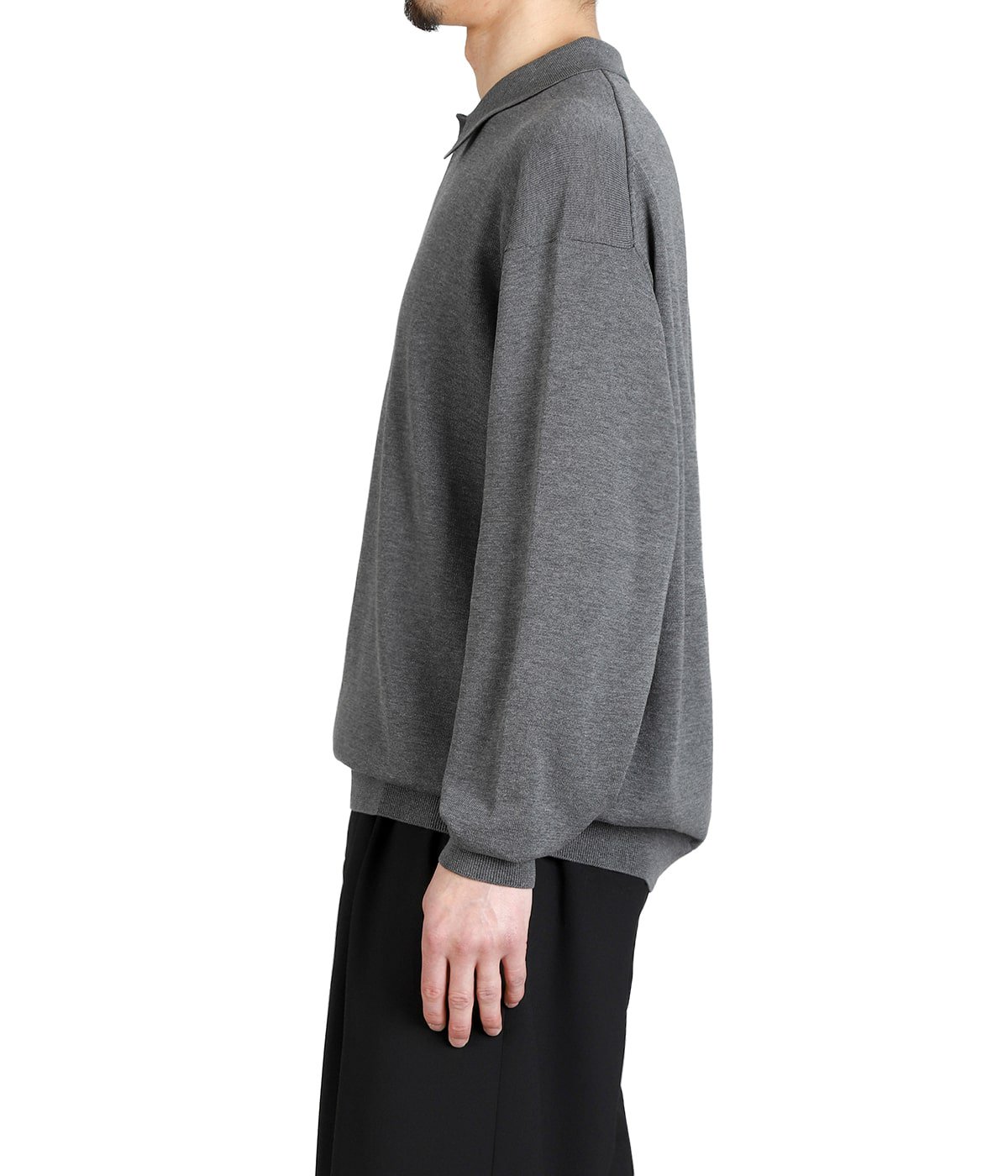 Graphpaper ニットポロ　グリーン Tipped Textured Sweater-polo For Women | Factory