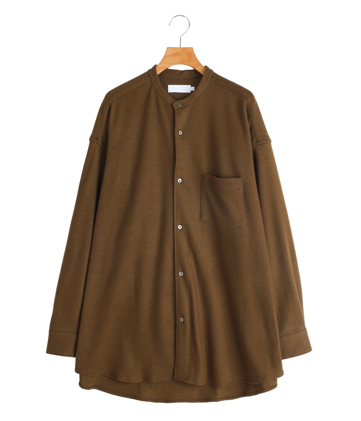 Wool Smooth Flannel Oversized Band Collar Shirt | Graphpaper
