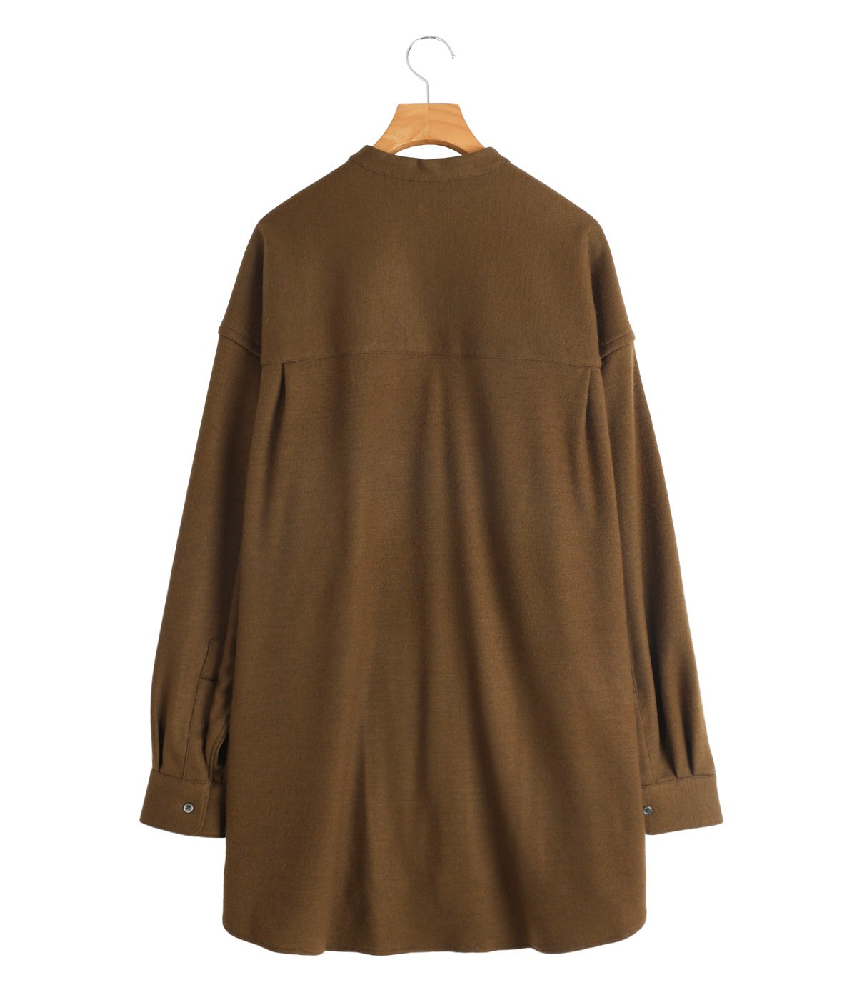 Wool Smooth Flannel Oversized Band Collar Shirt | Graphpaper