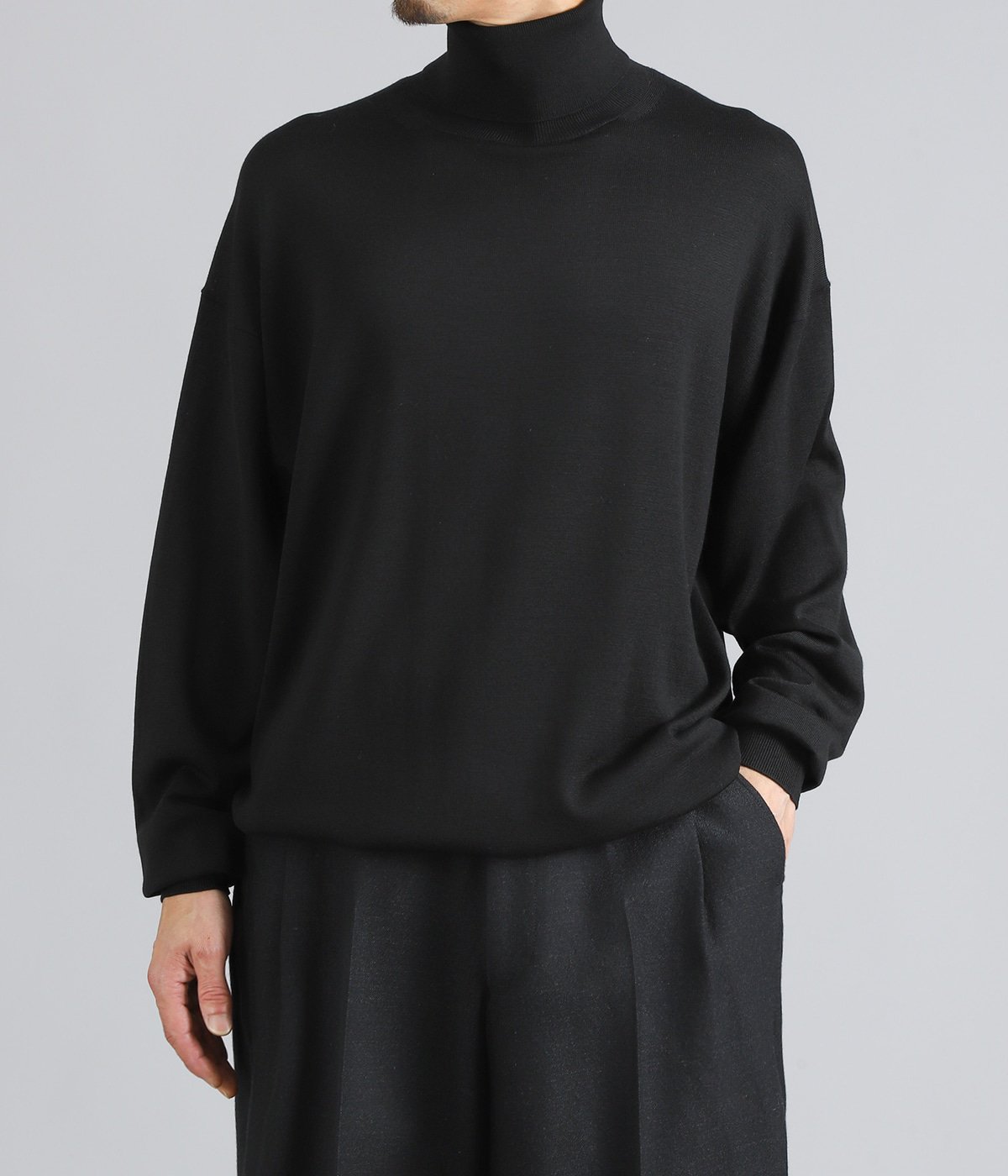High Gauge L/S Oversized High Neck Knit | Graphpaper(グラフ