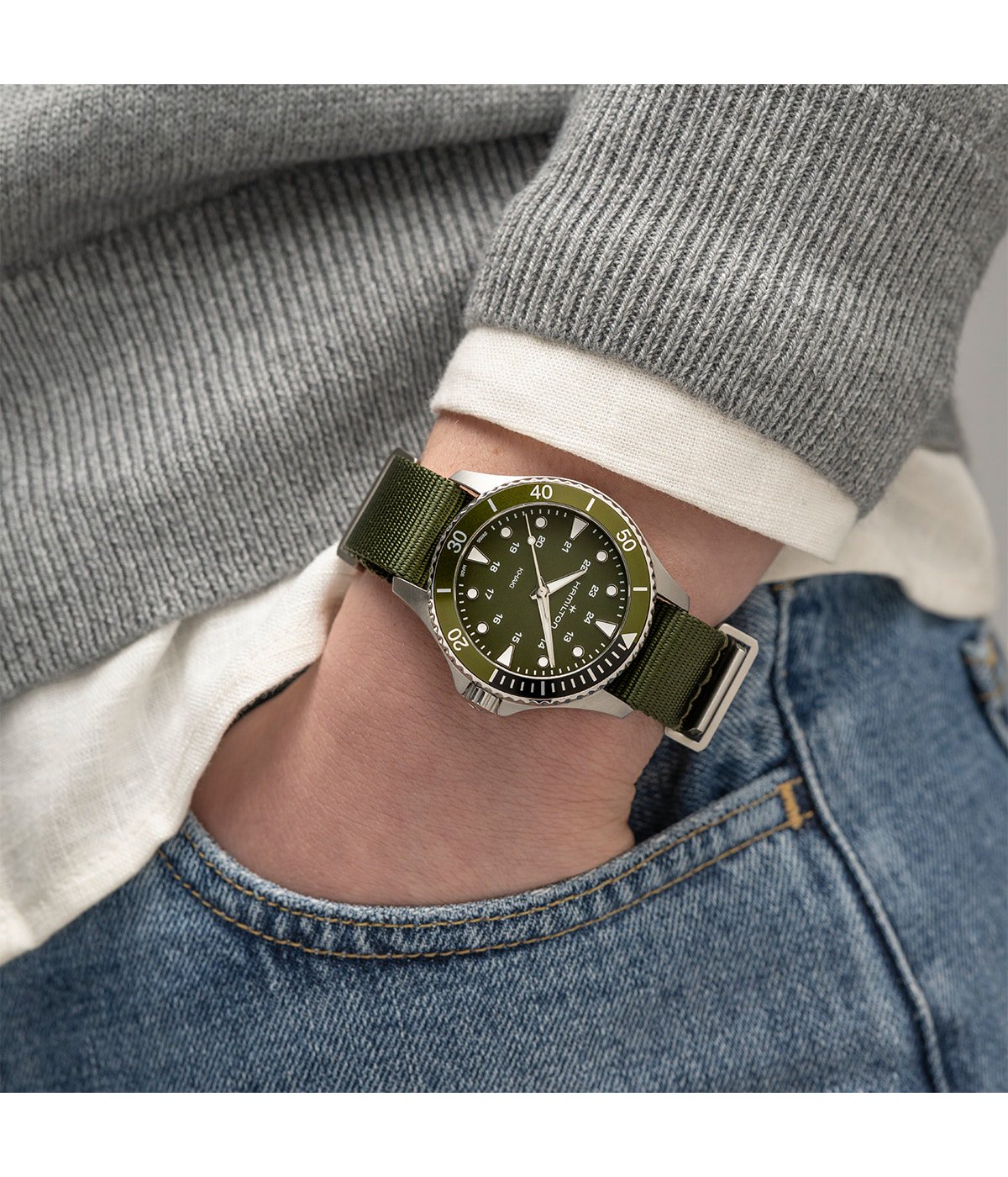 カーキネイビースキューバ 37MM QUARTZ | HAMILTON(ハミルトン