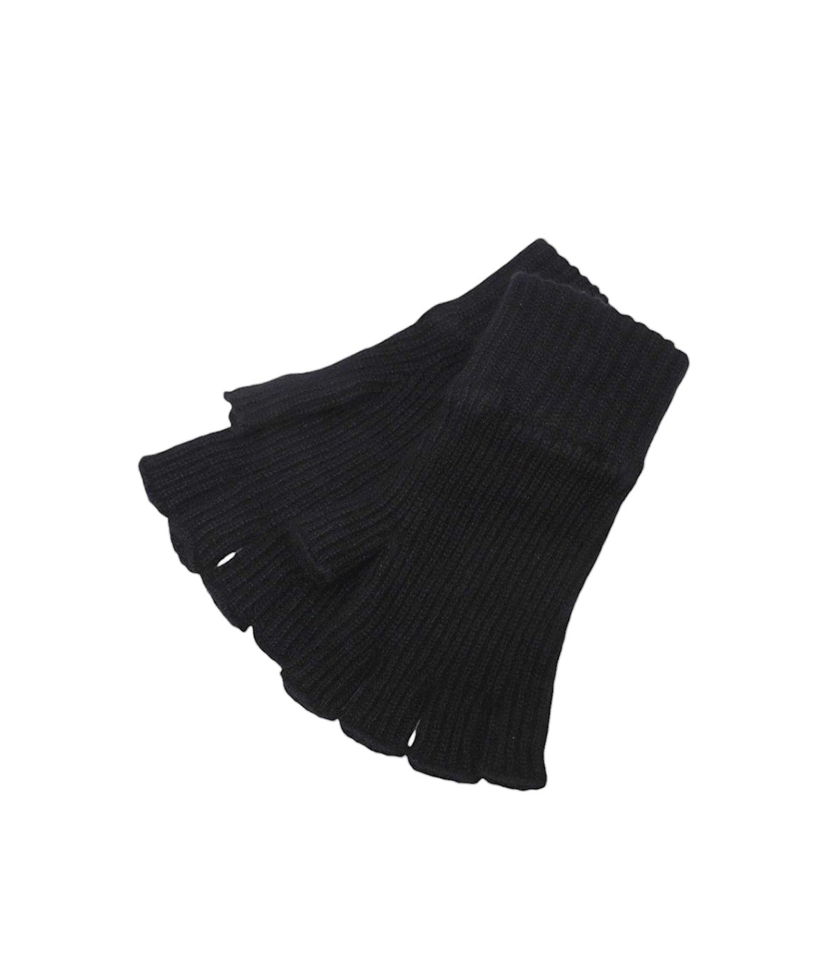 M M.mother 　JOHNSTONS ジョンストンズ 手袋 ブラック Unisex Knitted Fingerless Gloves | Johnstons(ジョンストンズ