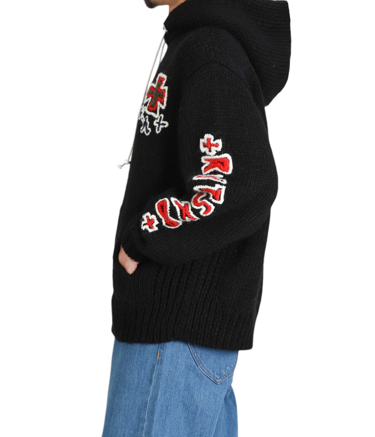 ライスナインテン RICE NINE TEN Hand Knit Zip Up RICE NINE TEN ライスナインテン Hand Knit Zip Up Hooded dark