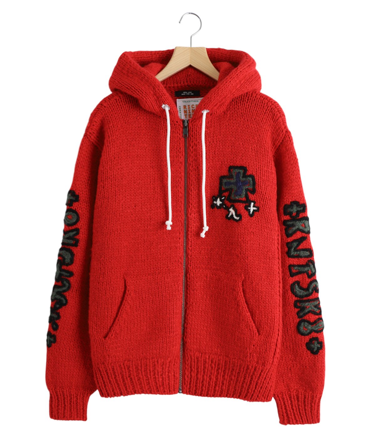 HAND KNITTED SK8 ZIP HOODIE | RICE NINE TEN(ライス ナイン