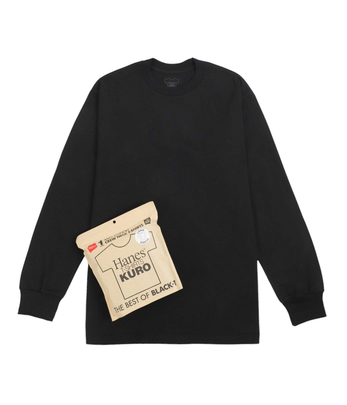 1P Hanes T-SHIRTS KURO クルーネックロングスリーブTシャツ | Hanes