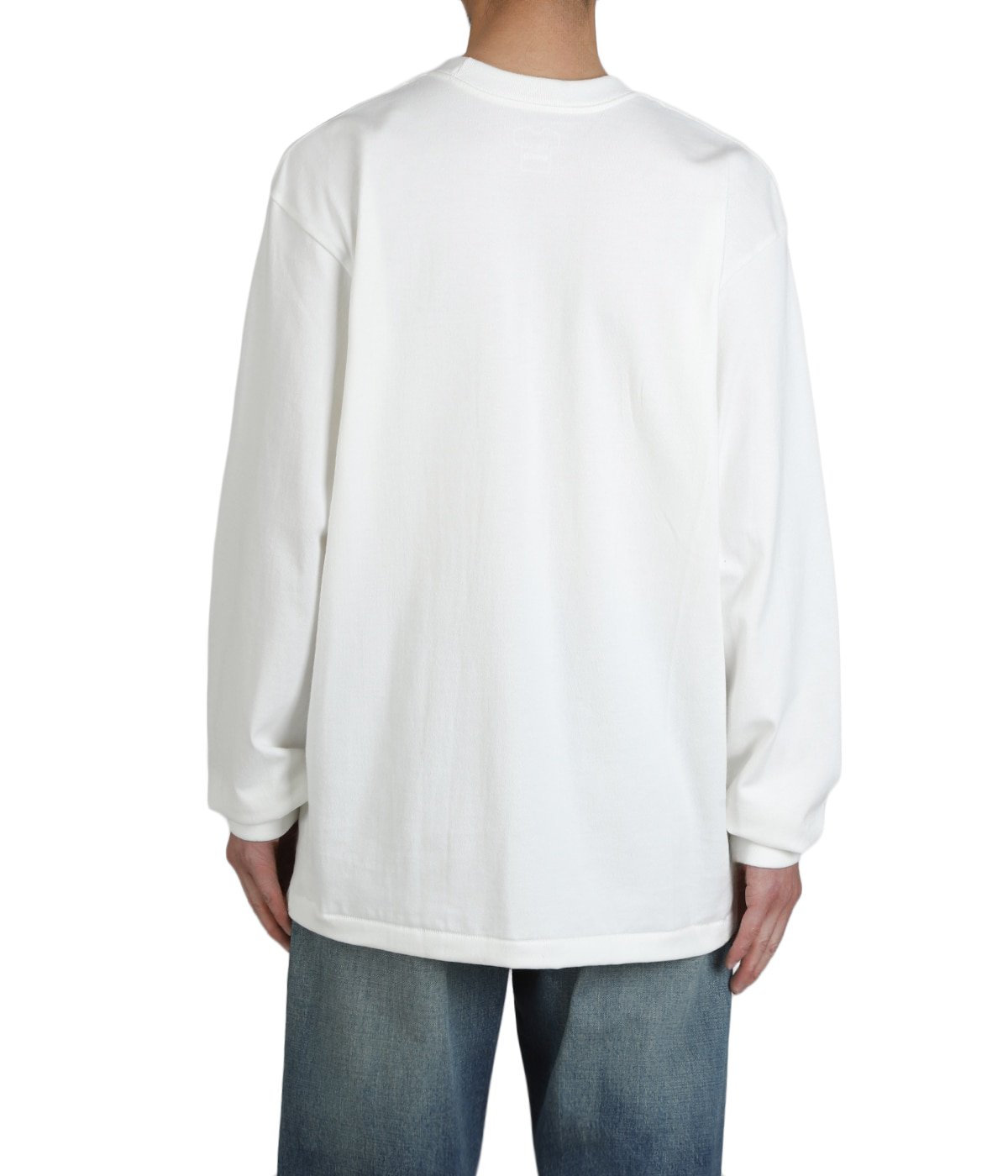 【ホワイト】【5/】クルーロングスリーブTシャツ メンズ ロングスリーブクルーネックTシャツ | White