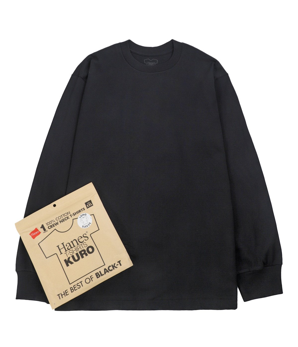 1P Hanes T-SHIRTS KURO クルーネックロングスリーブTシャツ | Hanes