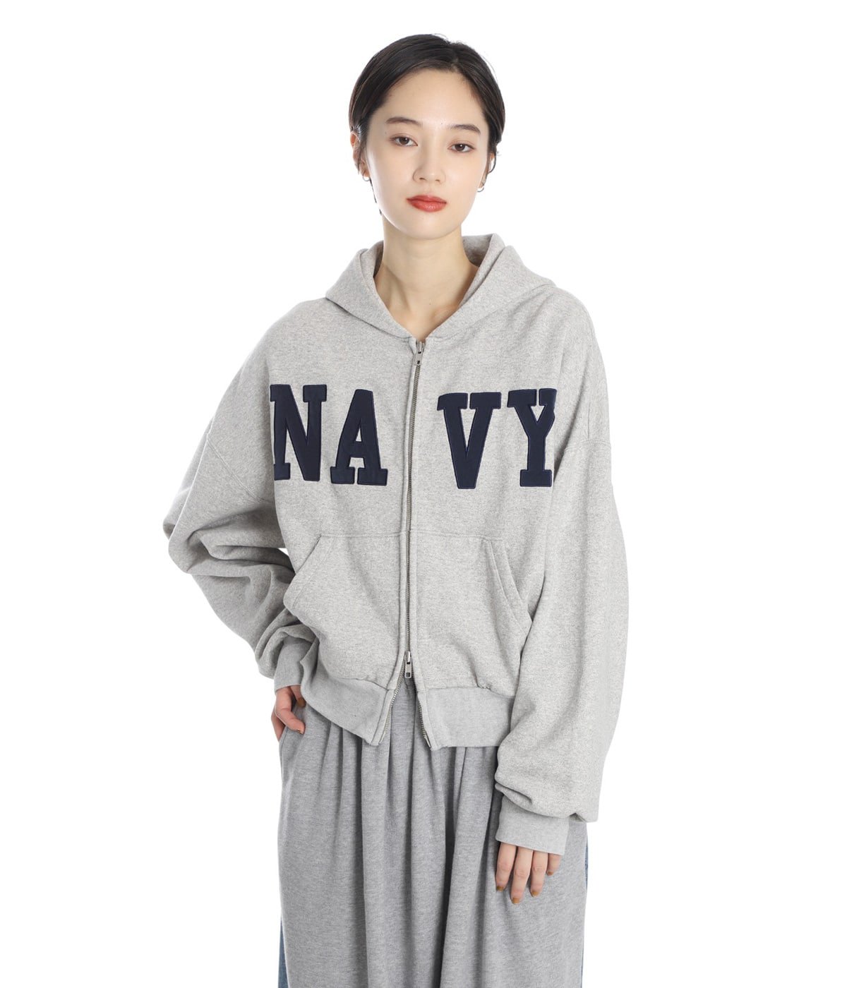 レディース】Navy Zip Hoodie | INSCRIRE(アンスクリア) / トップス