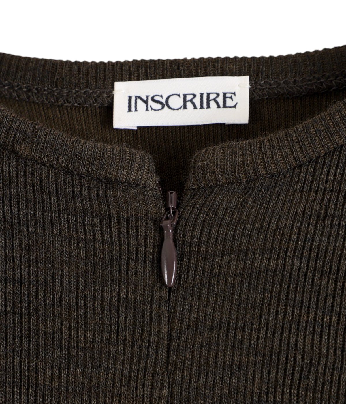 【美品】  INSCRIRE / アンスクリア | 2025AW | Plating Rib Zip Up Tee ジップ カットソー | F | ブラウン | レディース Plating rib zip up tee-プランティングリブジップアップT-INSCRIRE