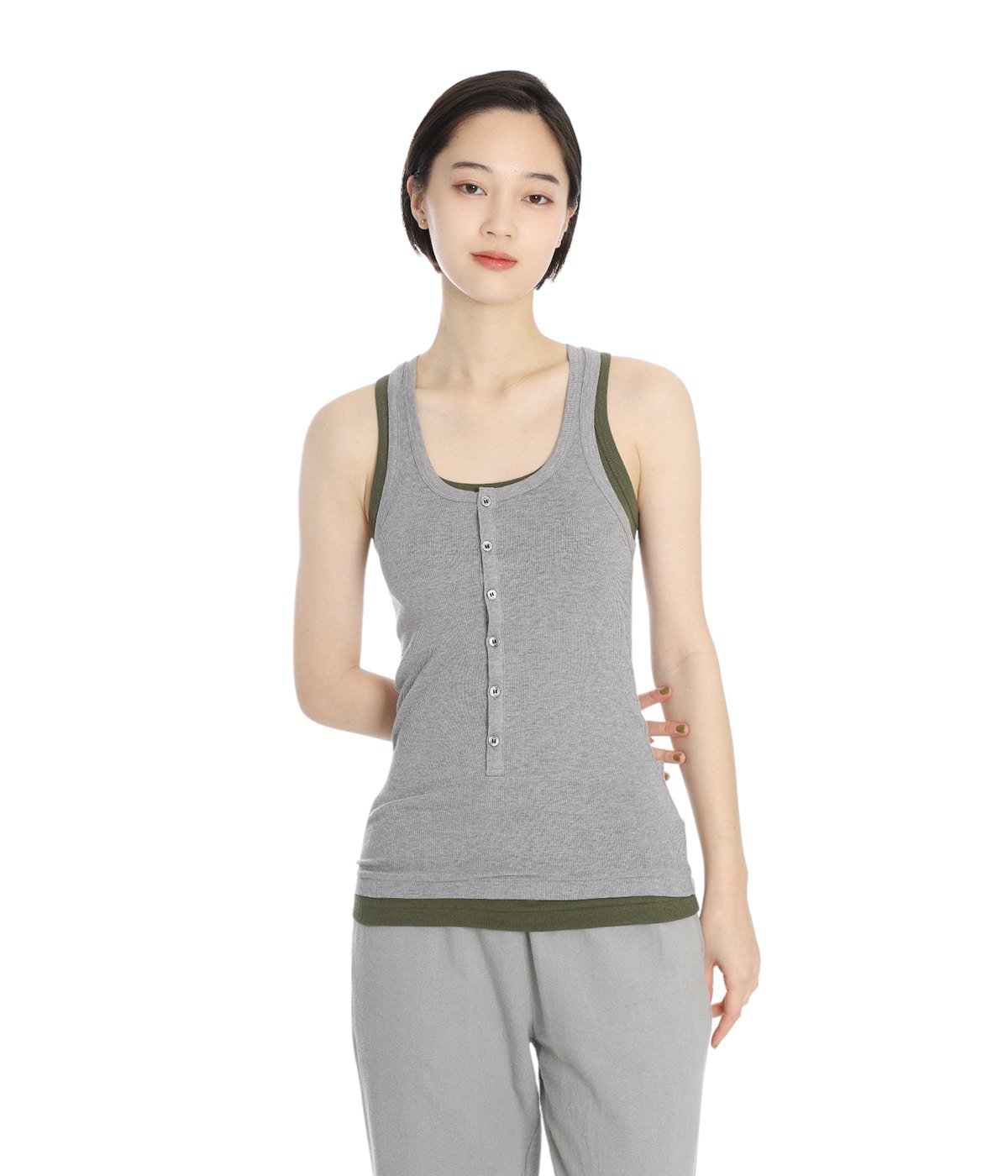 レディース】Natural Mix Rib Layered T/T | INSCRIRE(アンス