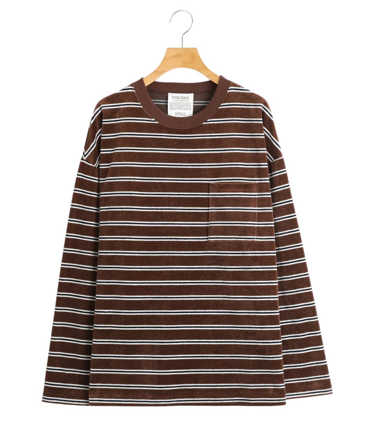 レディース】Velvet Border Long Sleeve Tee | INSCRIRE(アンスクリア