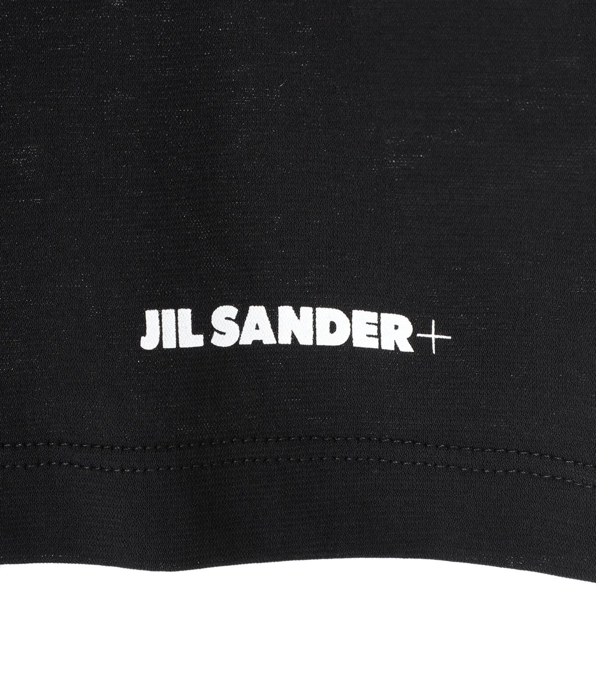 ジルサンダー　JIL SANDER ＋　Tシャツ　半袖　ロゴラベル　ブラック JIL SANDER ジルサンダー Tシャツ 半袖 クルーネック 丸首