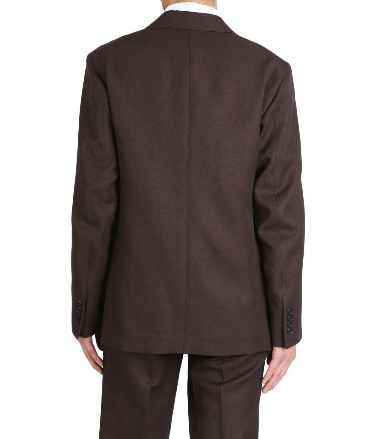 土曜まで HEUGN ウールリネンジャケット　ブラウン HEUGN Wool Linen 2B JACKET 