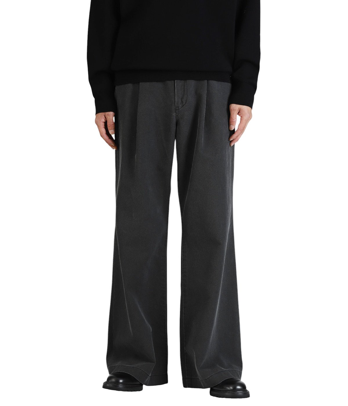 BAGGY CHINO TROUSER- Pigment Print Chino Cloth - | kiivu(キフ