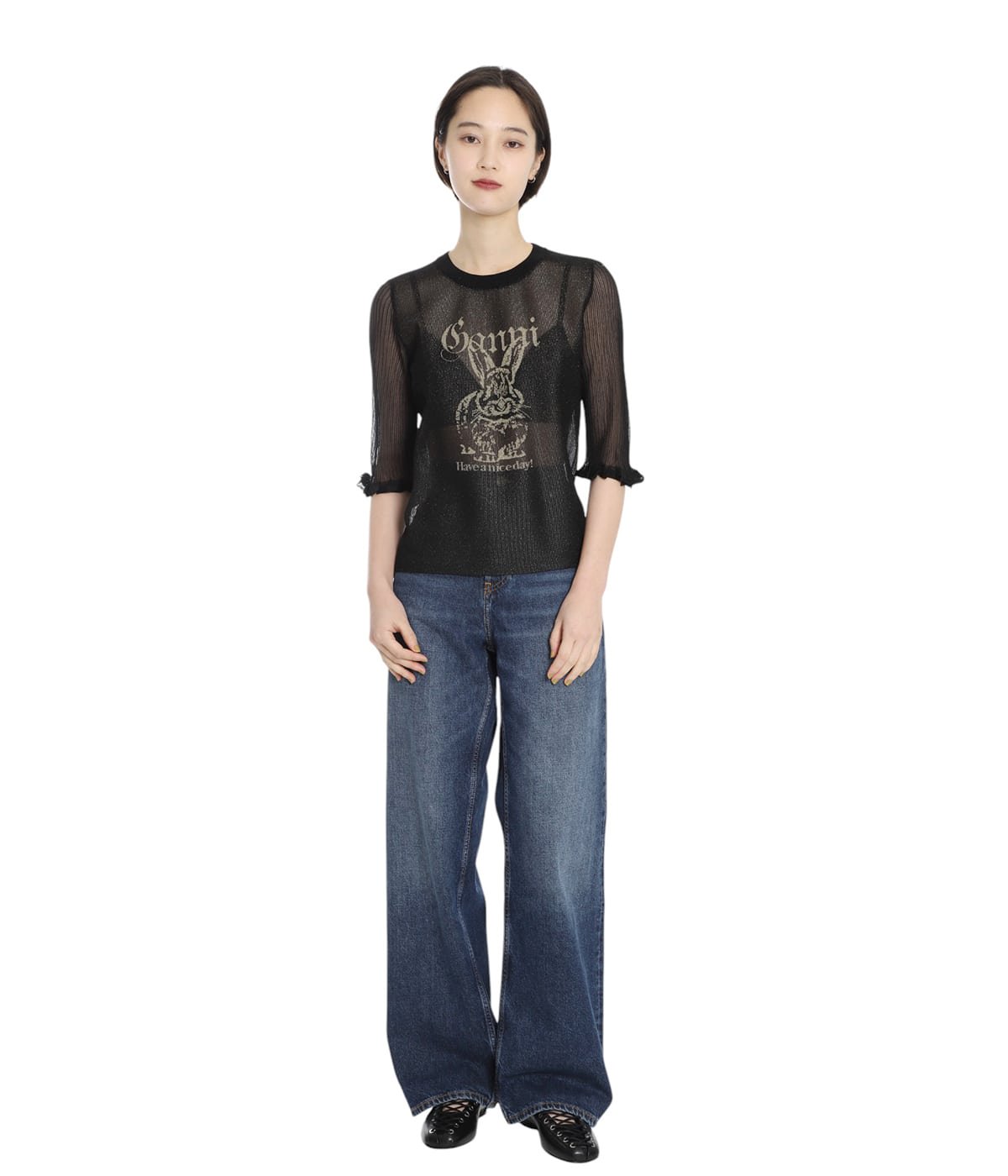 レディース】Sheer Jacquard Top | GANNI(ガニー) / トップス