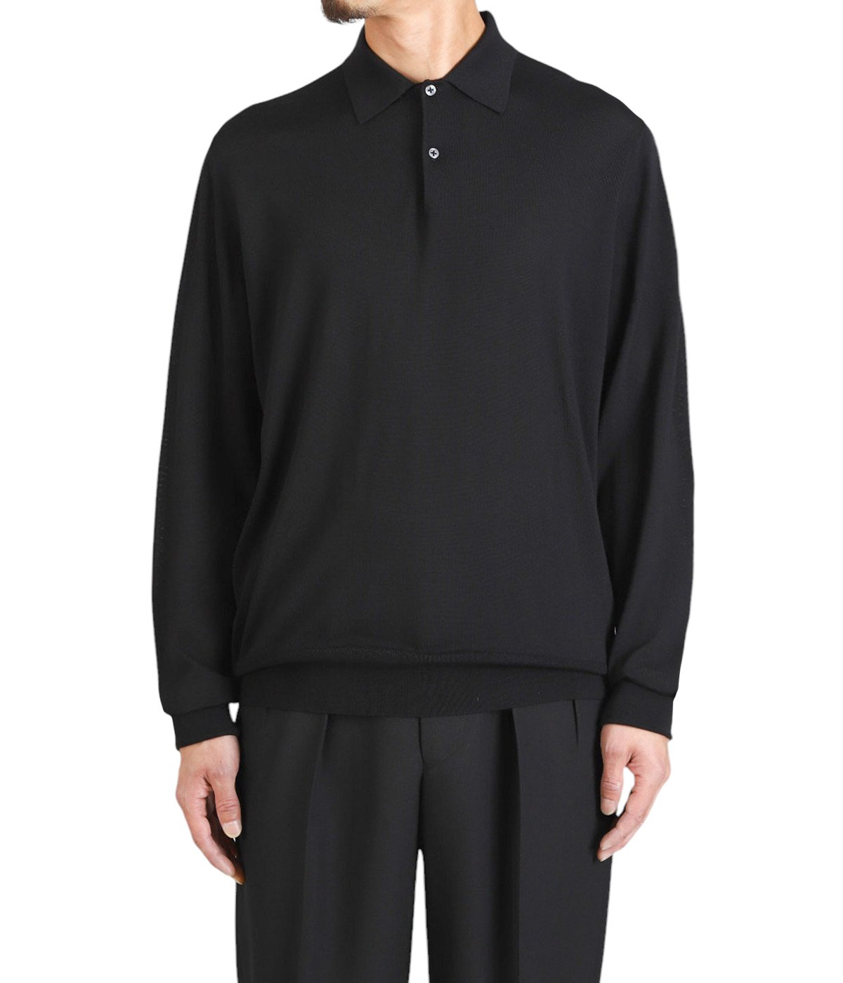 Craig Knit Polo Black | HEUGN(ユーゲン) / トップス ポロシャツ