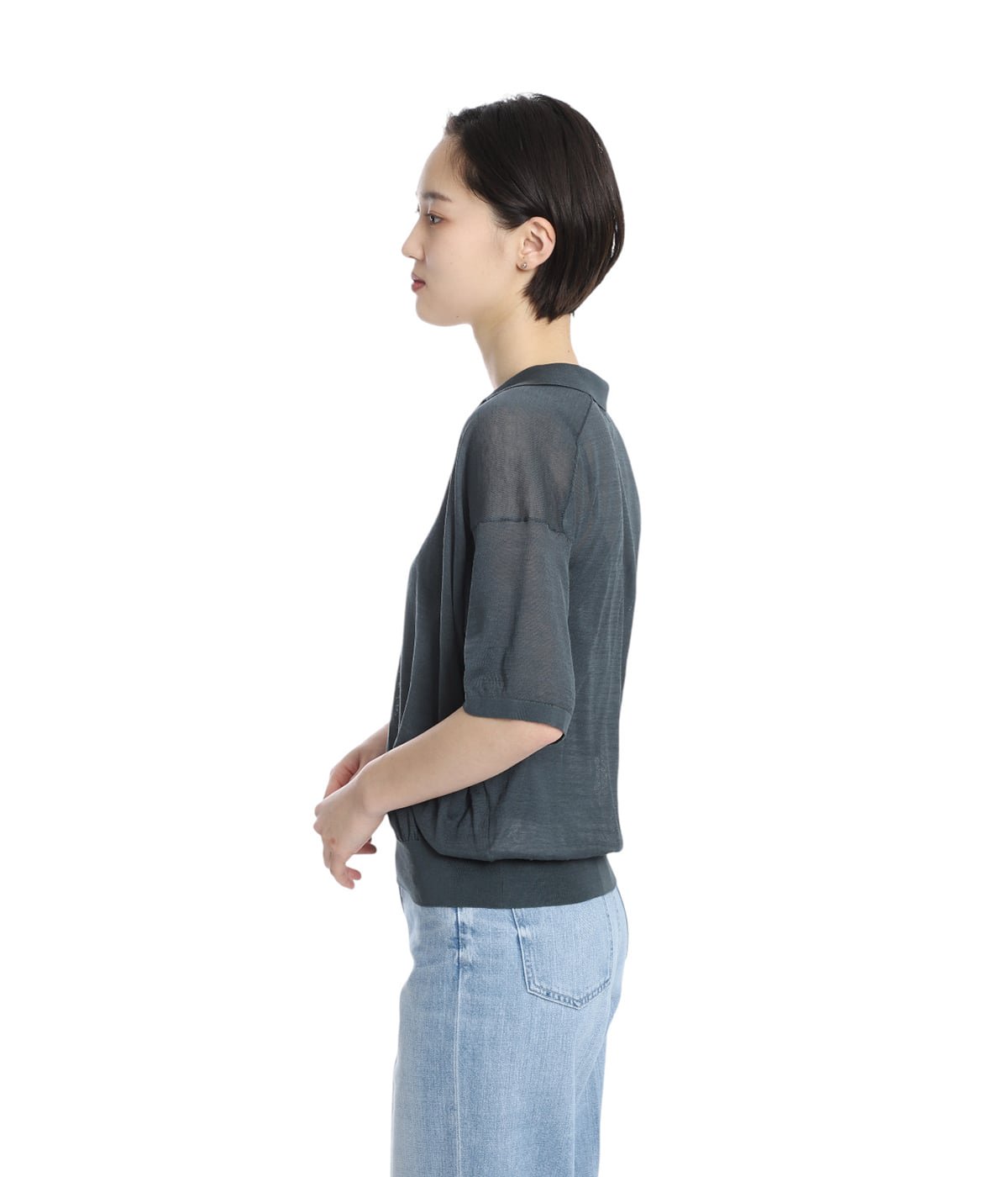 レディース】COMPACT COTTON SKIPPER POLO SWEATER | ATON