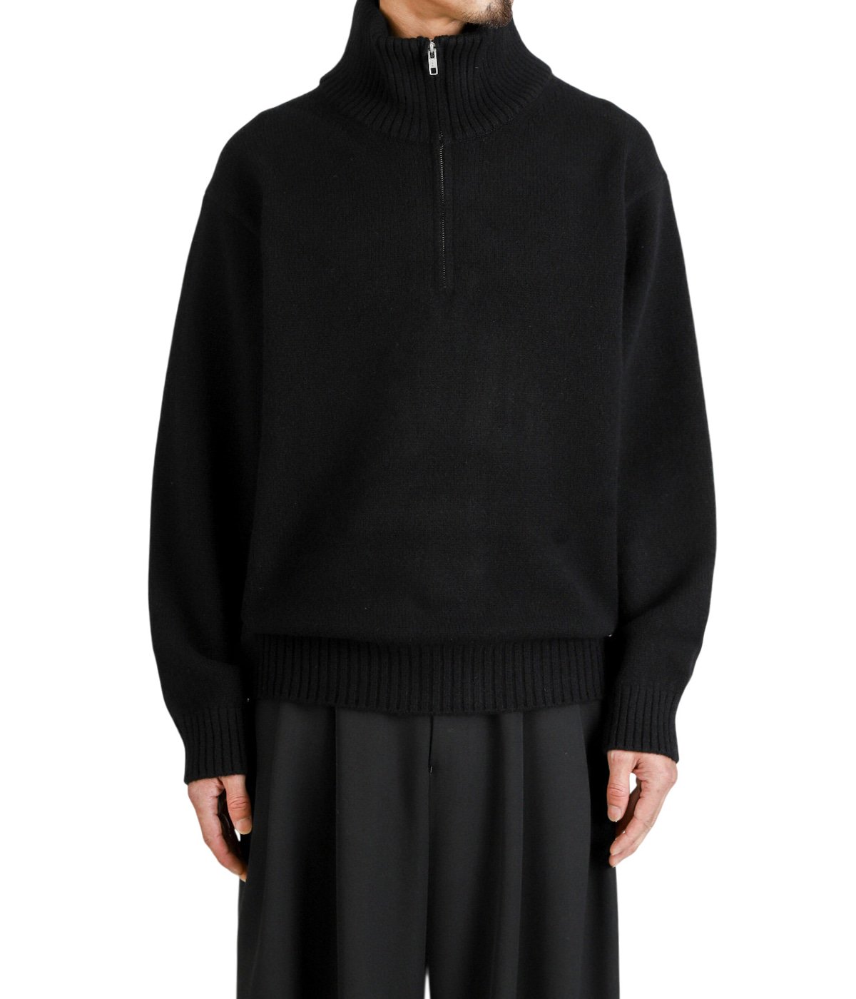 LAMBS WOOL HALF ZIP SWEATER | ATON(エイトン) / トップス ニット