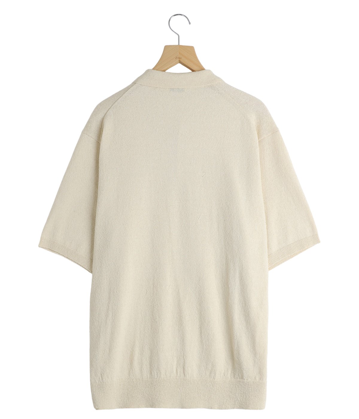 COTTON WASHI BOUCLE HALF SLEEVE POLO SWEATER | ATON(エイトン 