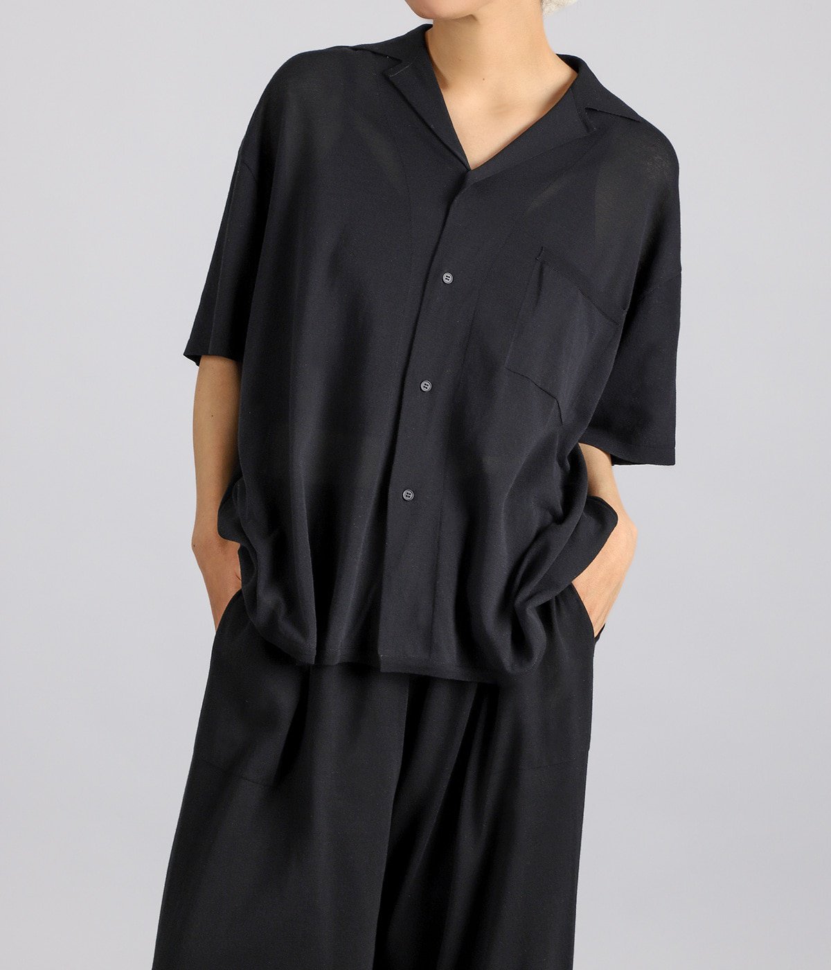 レディース】HIGH TWIST COTTON KNIT SHIRT | ATON(エイトン