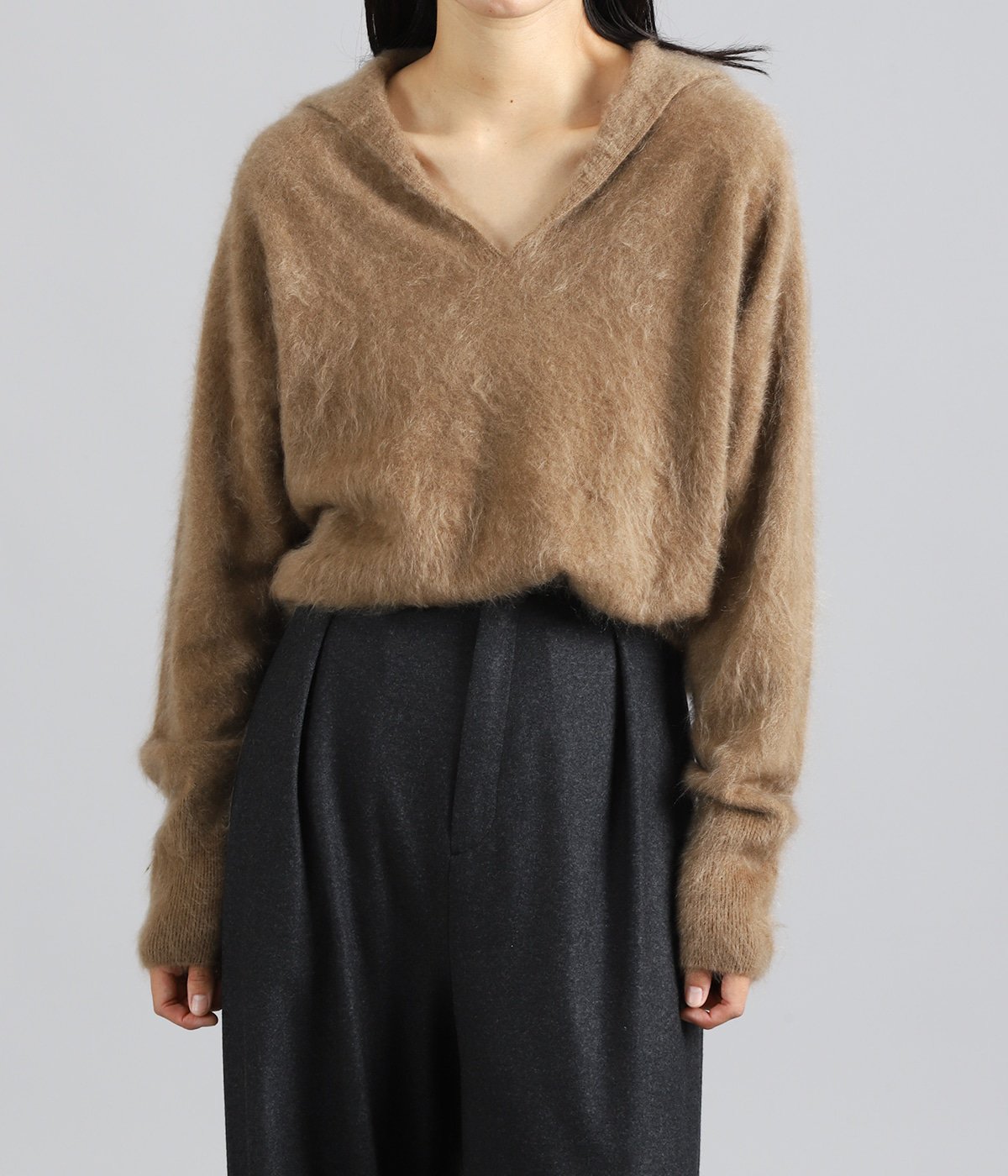 レディース】ROYAL CASHMERE FUR SKIPPER POLO | ATON(エイトン