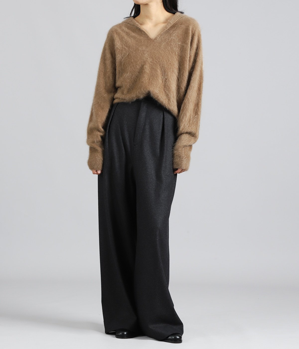 レディース】ROYAL CASHMERE FUR SKIPPER POLO | ATON(エイトン
