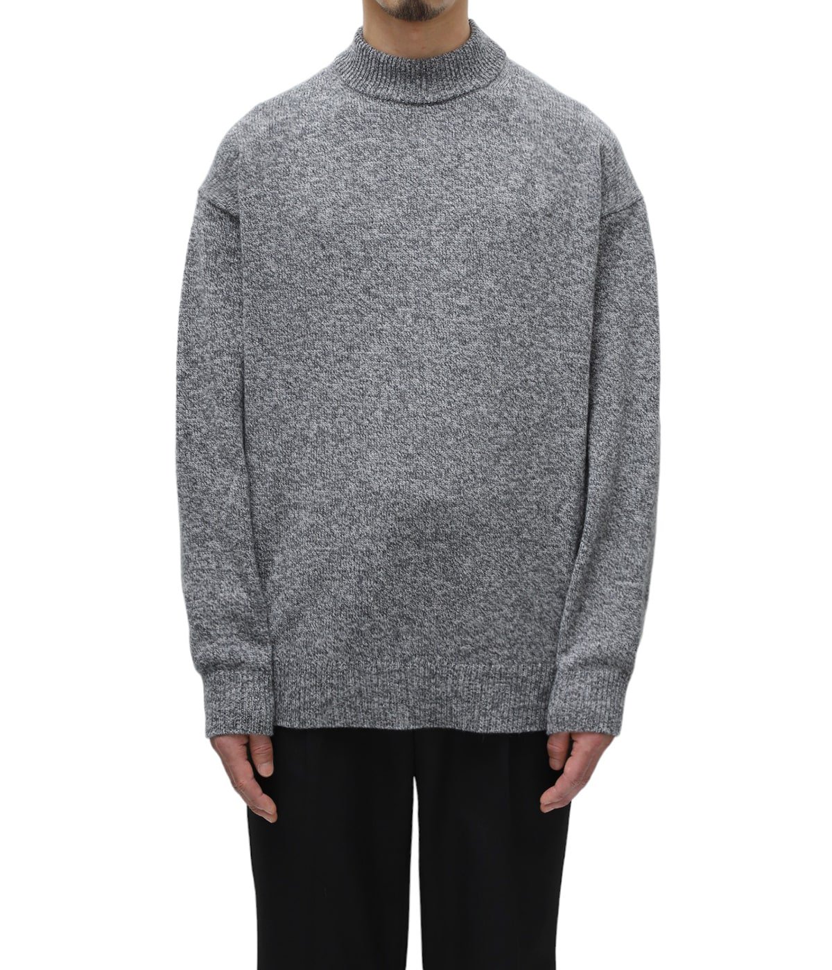 WOOL MOULINE MOCKNECK SWEATER | ATON(エイトン) / トップス ニット